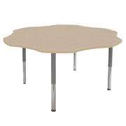 60" Flower La Madera Activity Table with Adjustable Super Legs - Maple Grain/Silver