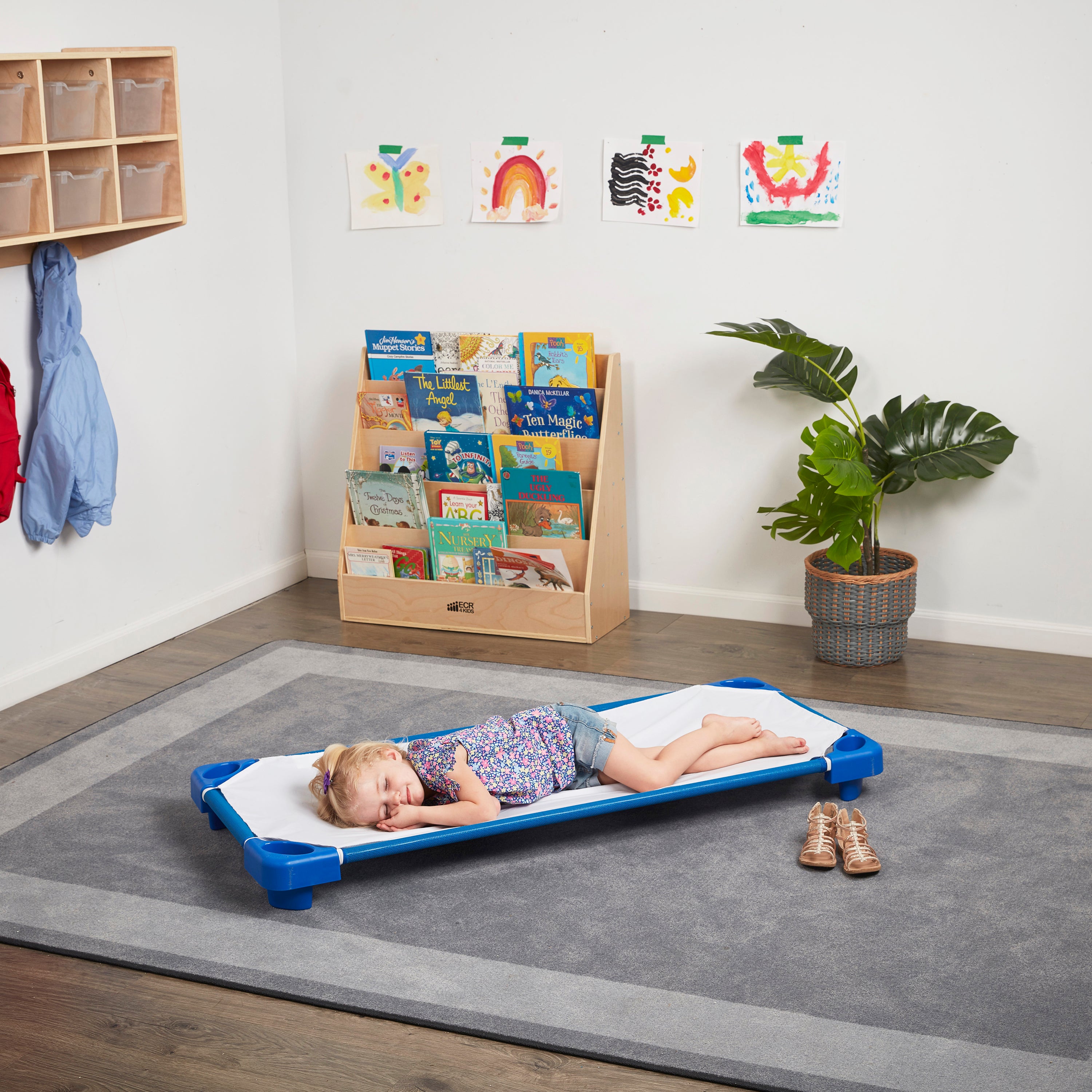 Stackable Kiddie Cot Standard Ready-to-Assemble 6-Pack - Blue
