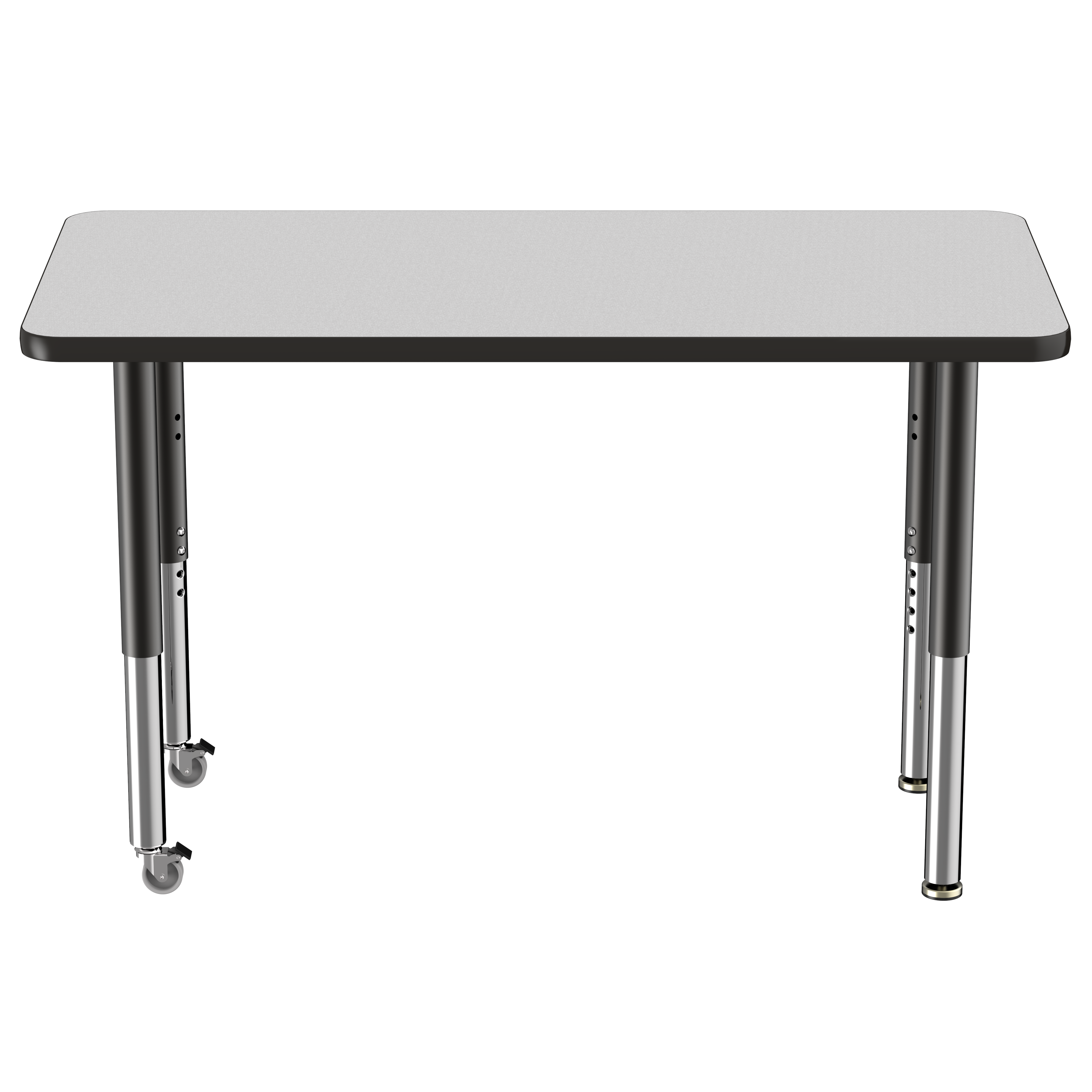 24" x 48" Rectangle T-Molding Activity Table with Adjustable Super Legs - Gray/Black