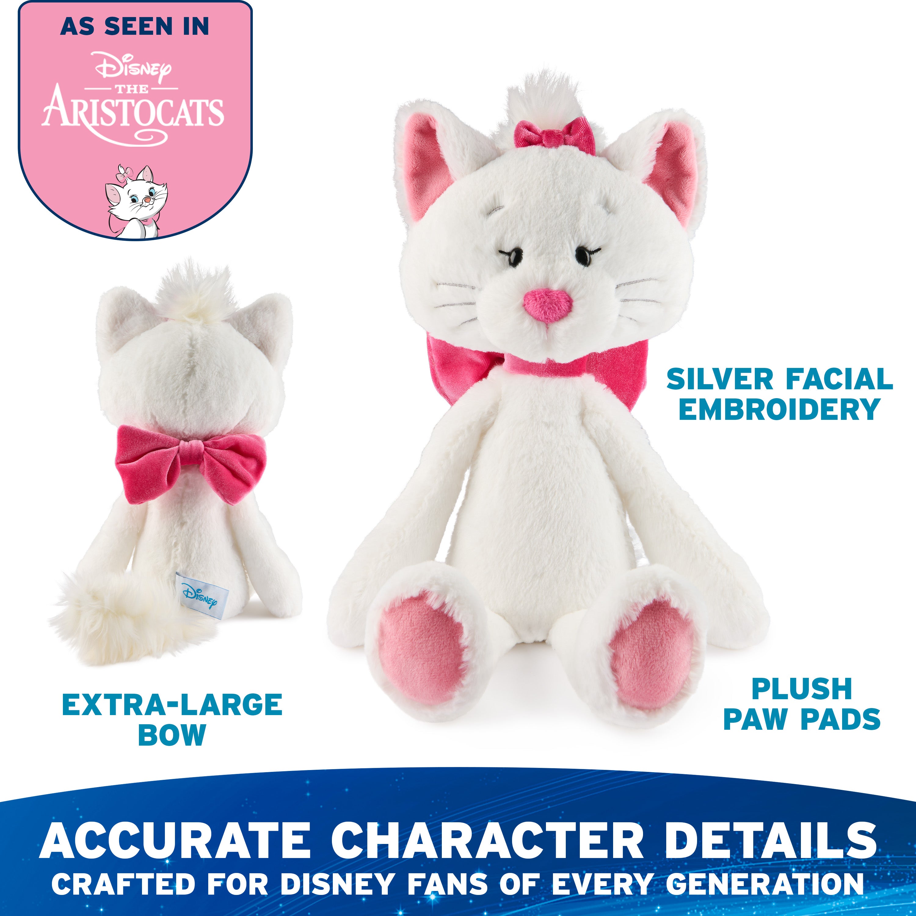 GUND Disney Official Marie Toothpick Plush, The Aristocats Cat Stuffed Animal for Ages 1 and Up, White, 15”