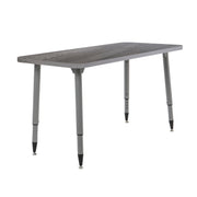 Adapte 24" x 48" Rectangle Woodgrain Activity Table with Adjustable Tapered Legs - Gray Wood/Silver