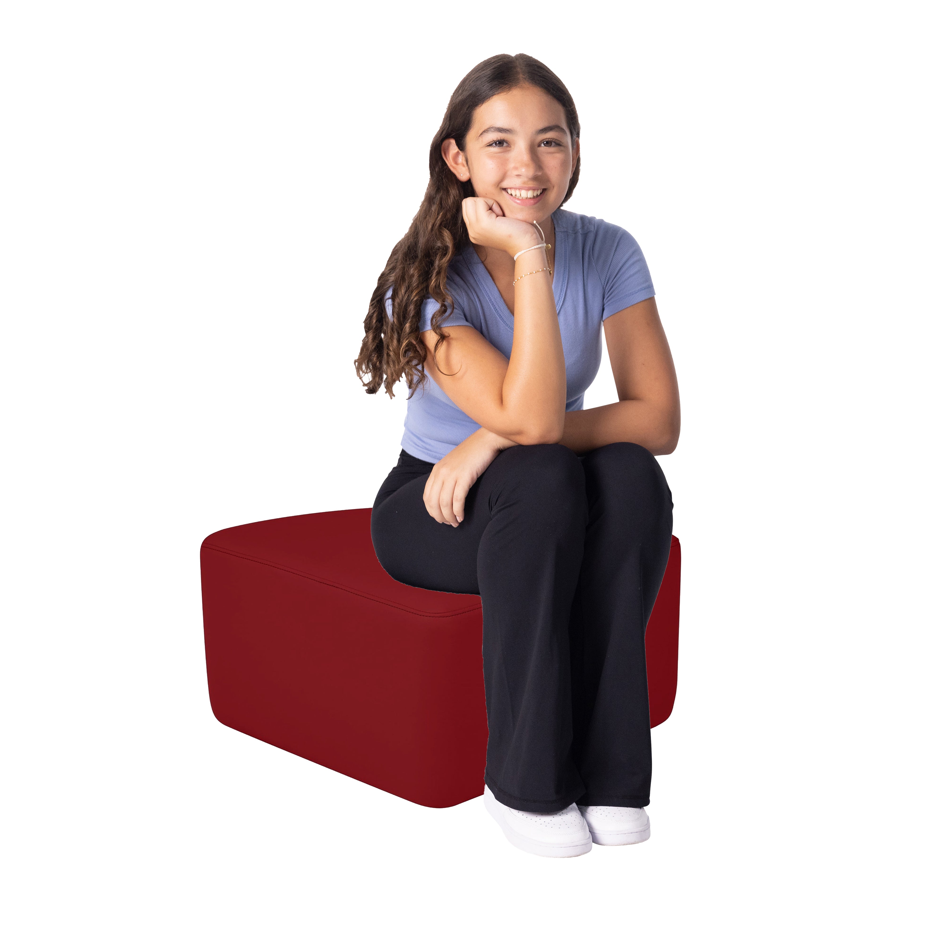 Pro Series Upholstered Pie Ottoman 12" Height - Crimson