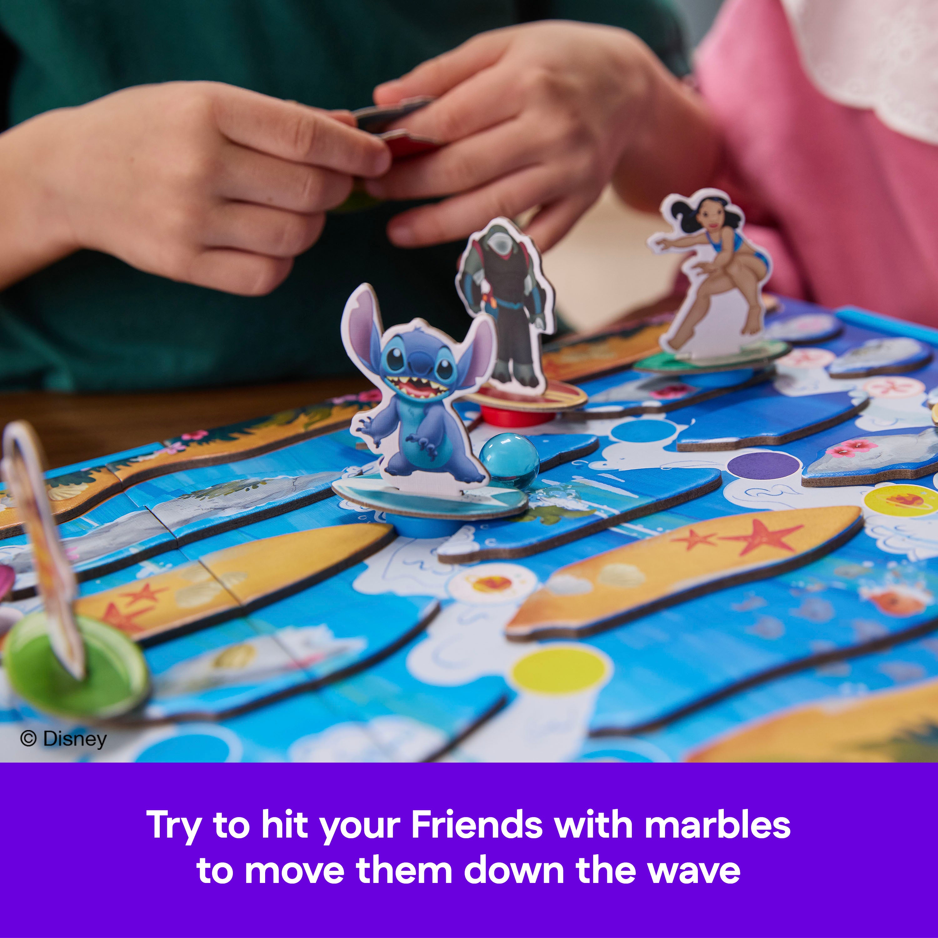 Spin Master Games, Disney’s Lilo & Stitch Surf Showdown, Marble Game, Stitch Gifts for Girls, Easy Activity Toy for Kids, Fun for Kids & Family, 2-6 Players, for Ages 5 & Up
