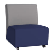 Pro Series Upholstered Armless Mobile Chair - Navy/Gray