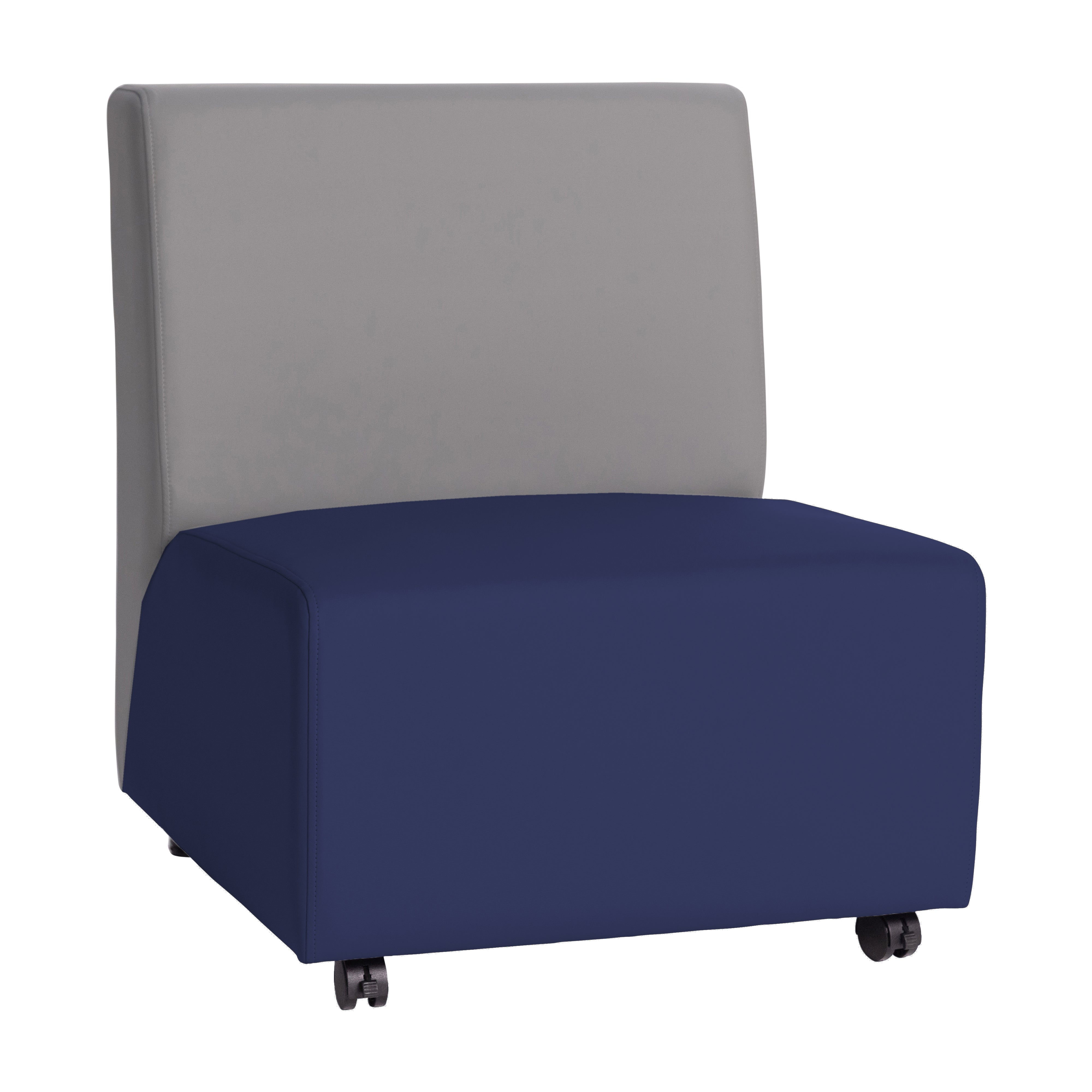 Pro Series Upholstered Armless Mobile Chair - Navy/Gray