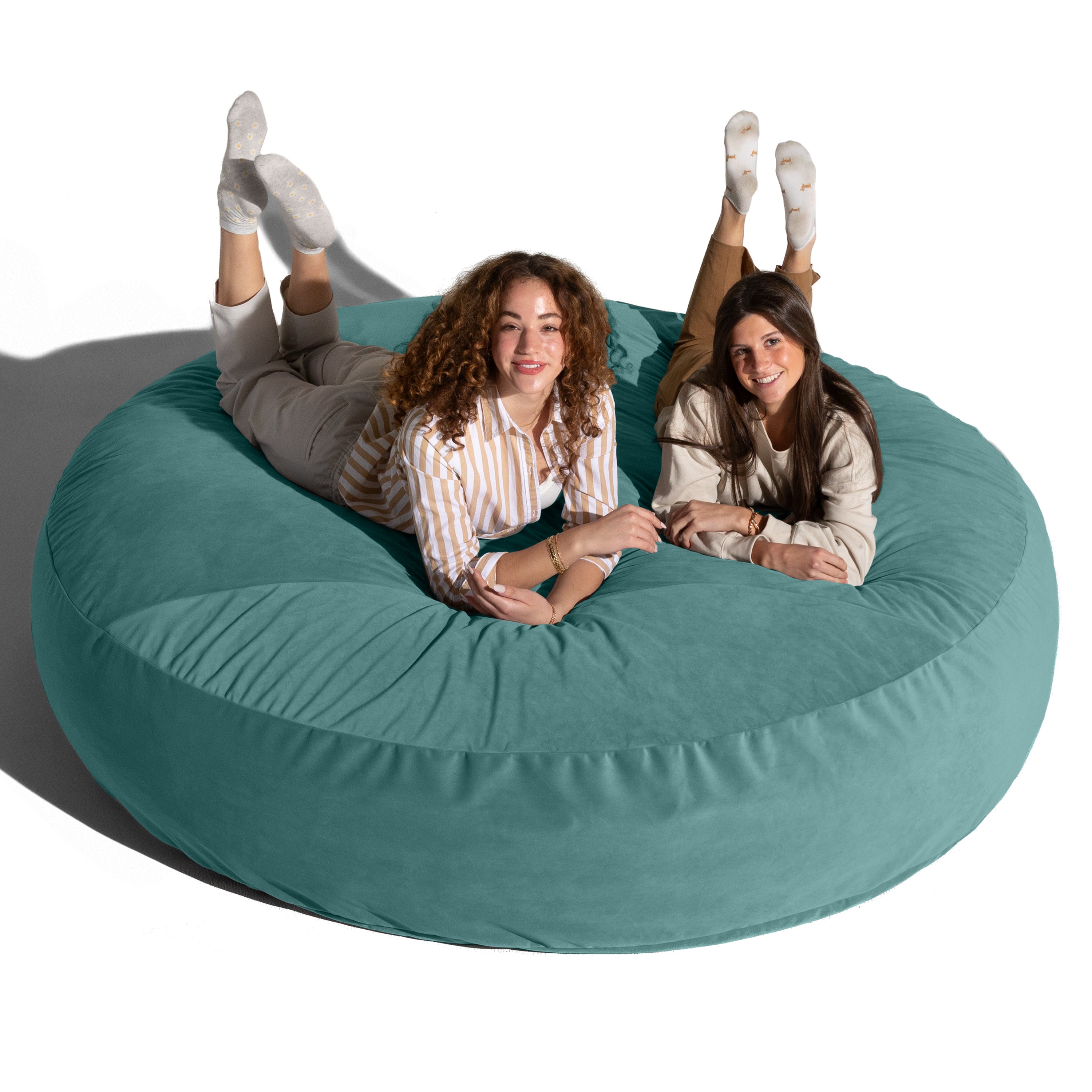 Jaxx 6 Foot Cocoon - 2-in-1 Convertible Bean Bag Bed & Large Bean Bag Chair for Adults, Premium Lush Velvet - Turquoise