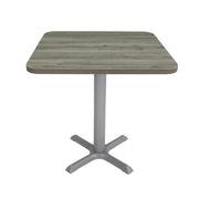 30" x 30" Square Cafe Bistro Table - Gray Wood/Silver