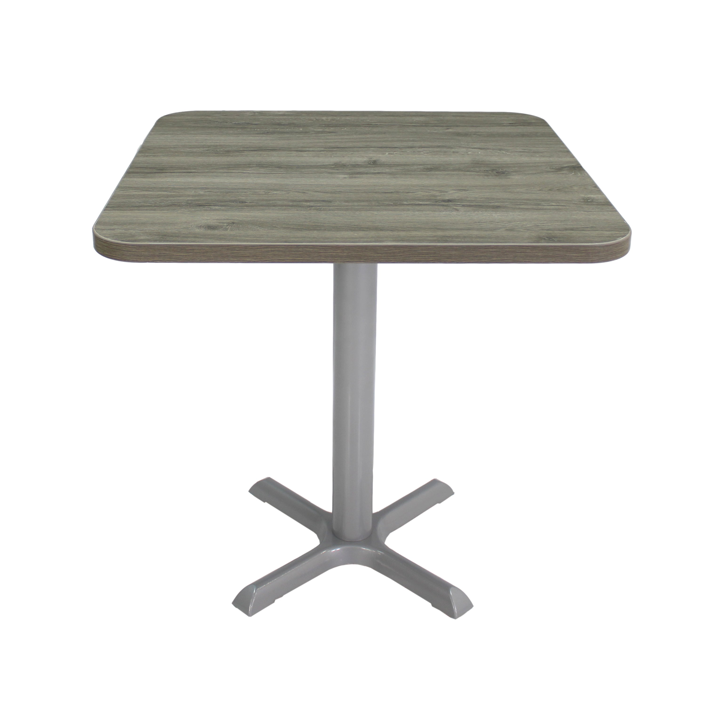 30" x 30" Square Cafe Bistro Table - Gray Wood/Silver