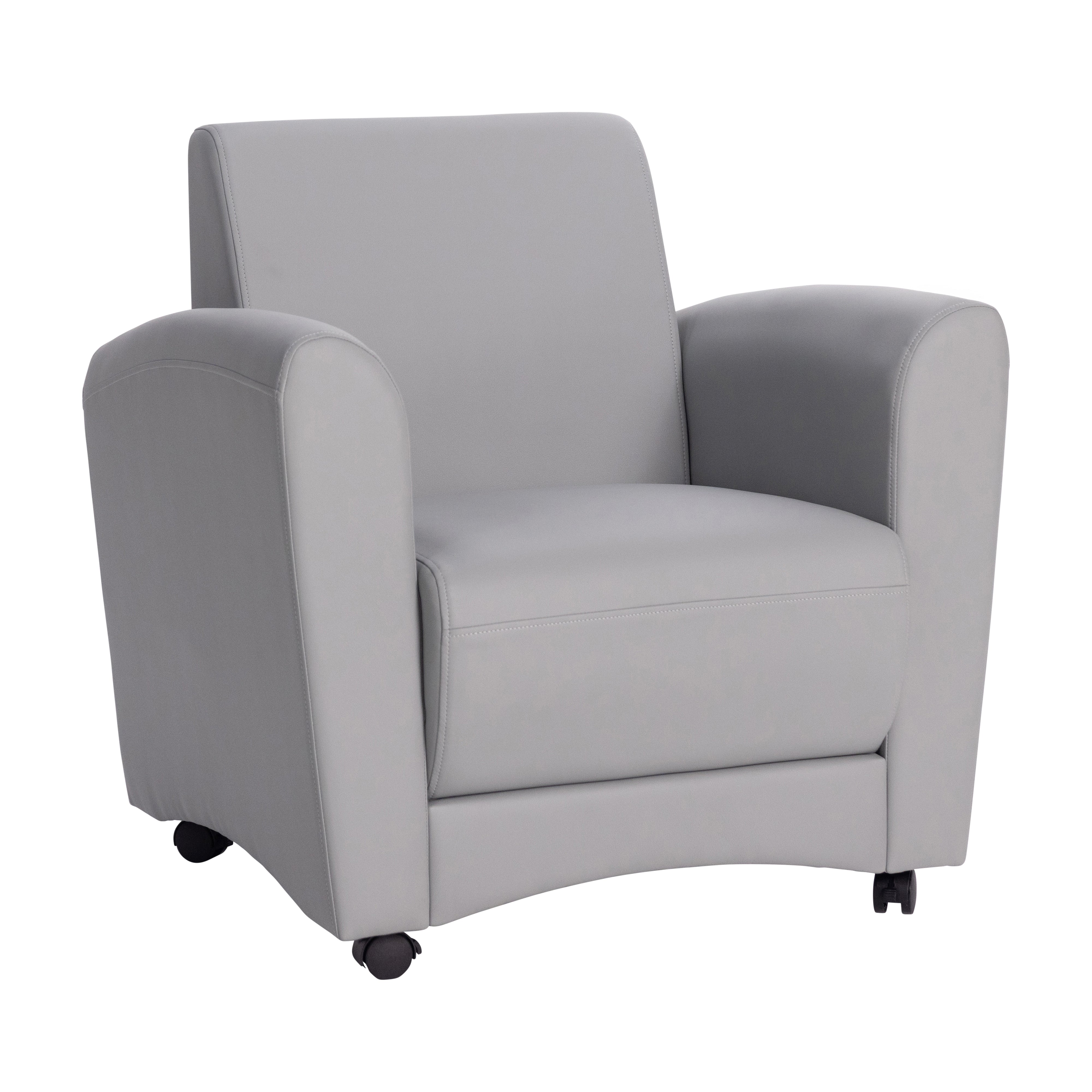 Pro Series Upholstered Mobile Common Area Chair - Gray