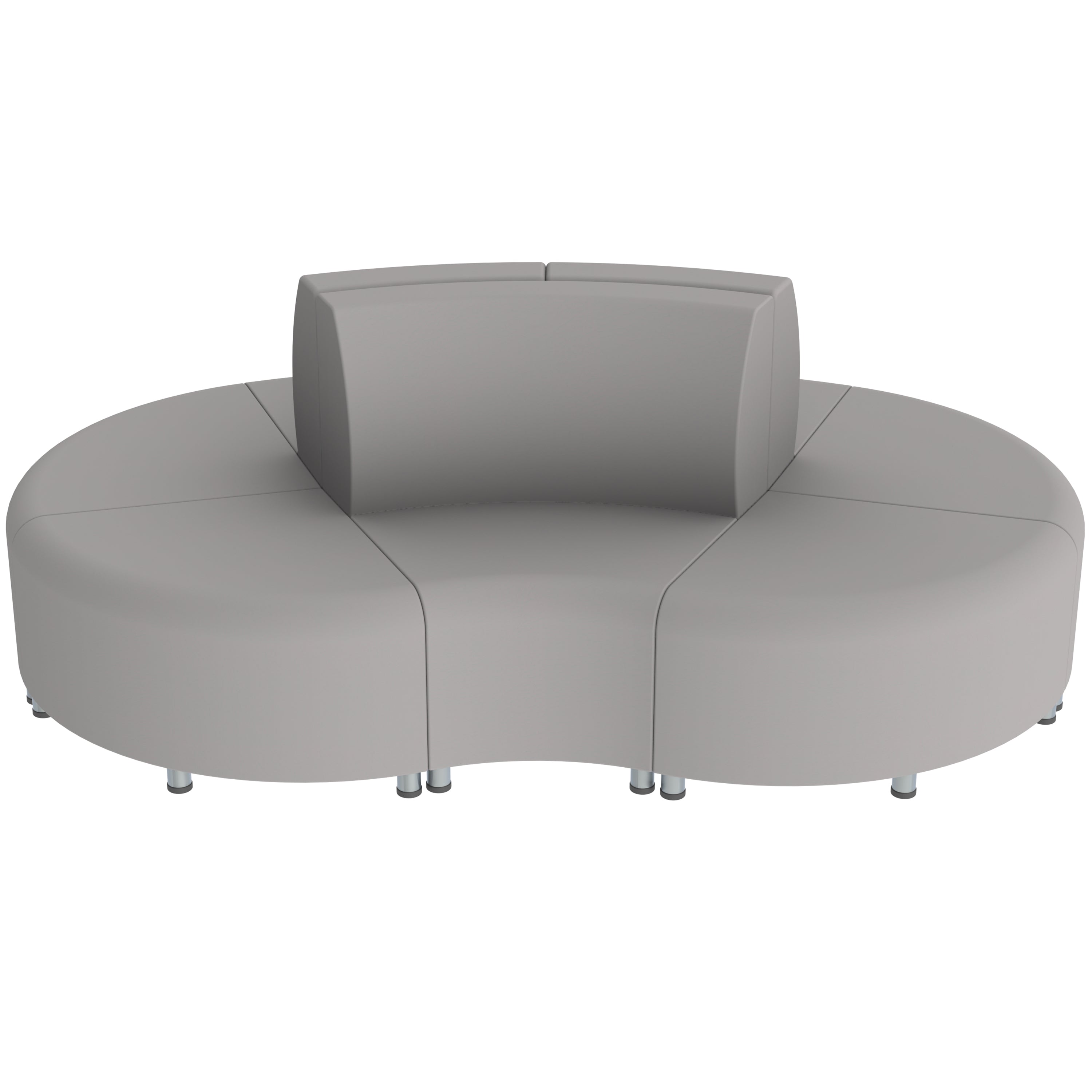 Pro Series Connect Curved Wavelet Seating, 7-Piece Set - Gray