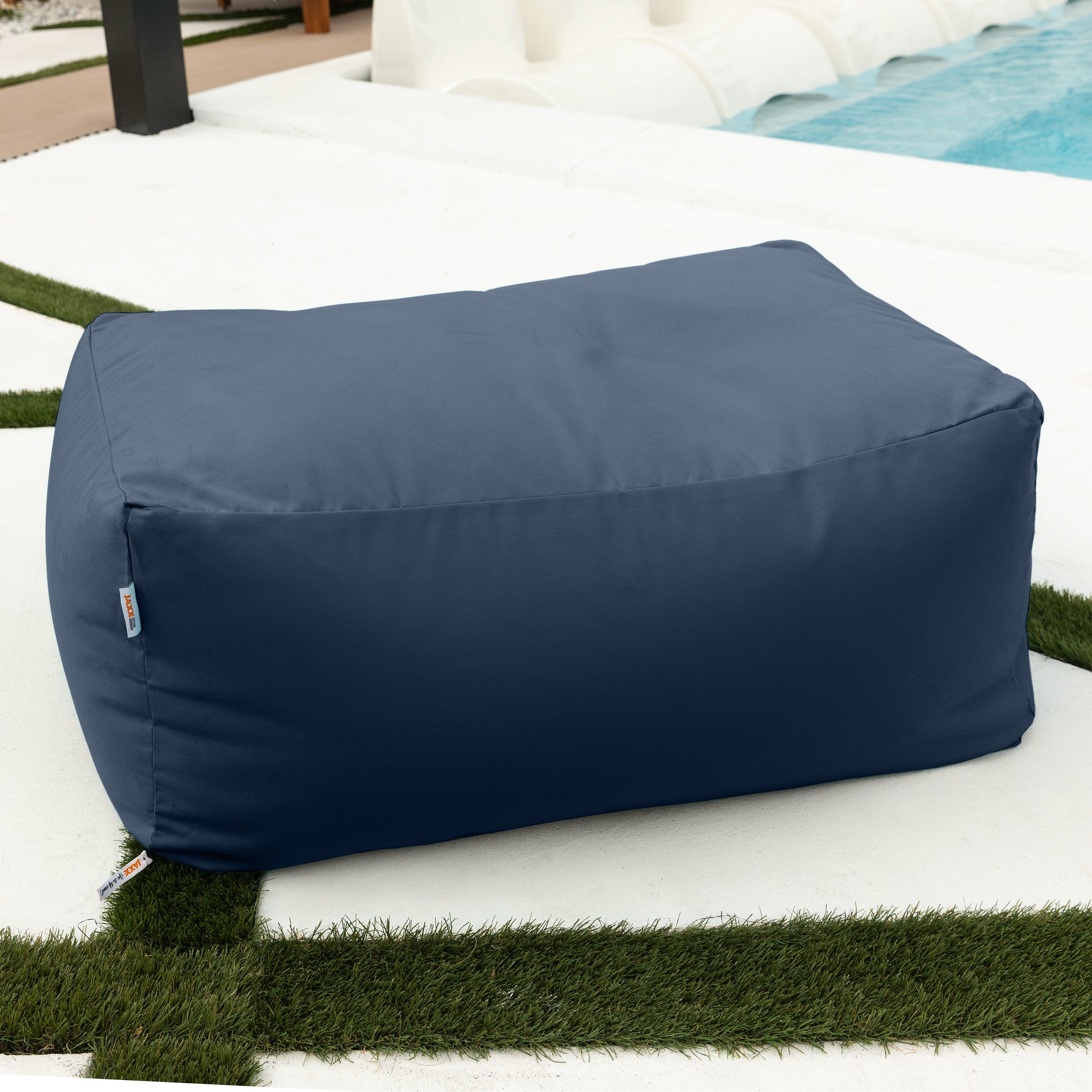 Jaxx Tybee Large Outdoor Ottoman (Ottoman Only) - Sunbrella - Sunbrella Navy