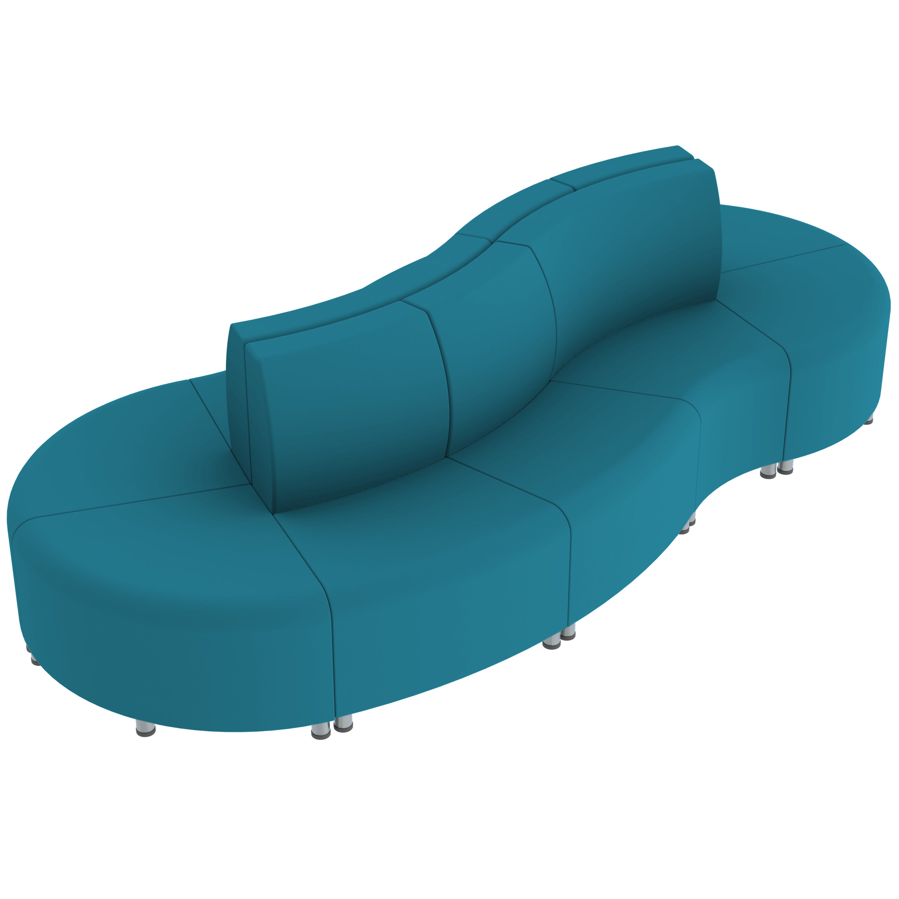 Pro Series Connect Curved Wave Seating, 10-Piece Set - Teal