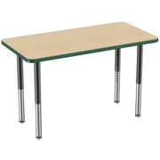 24" x 48" Rectangle T-Molding Activity Table with Adjustable Super Legs - Maple/Green/Black