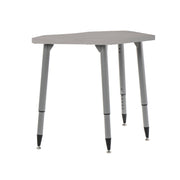 Adapte 24" x 36" Petal Woodgrain Activity Table with Adjustable Tapered Legs - Light Gray Wood/Silver