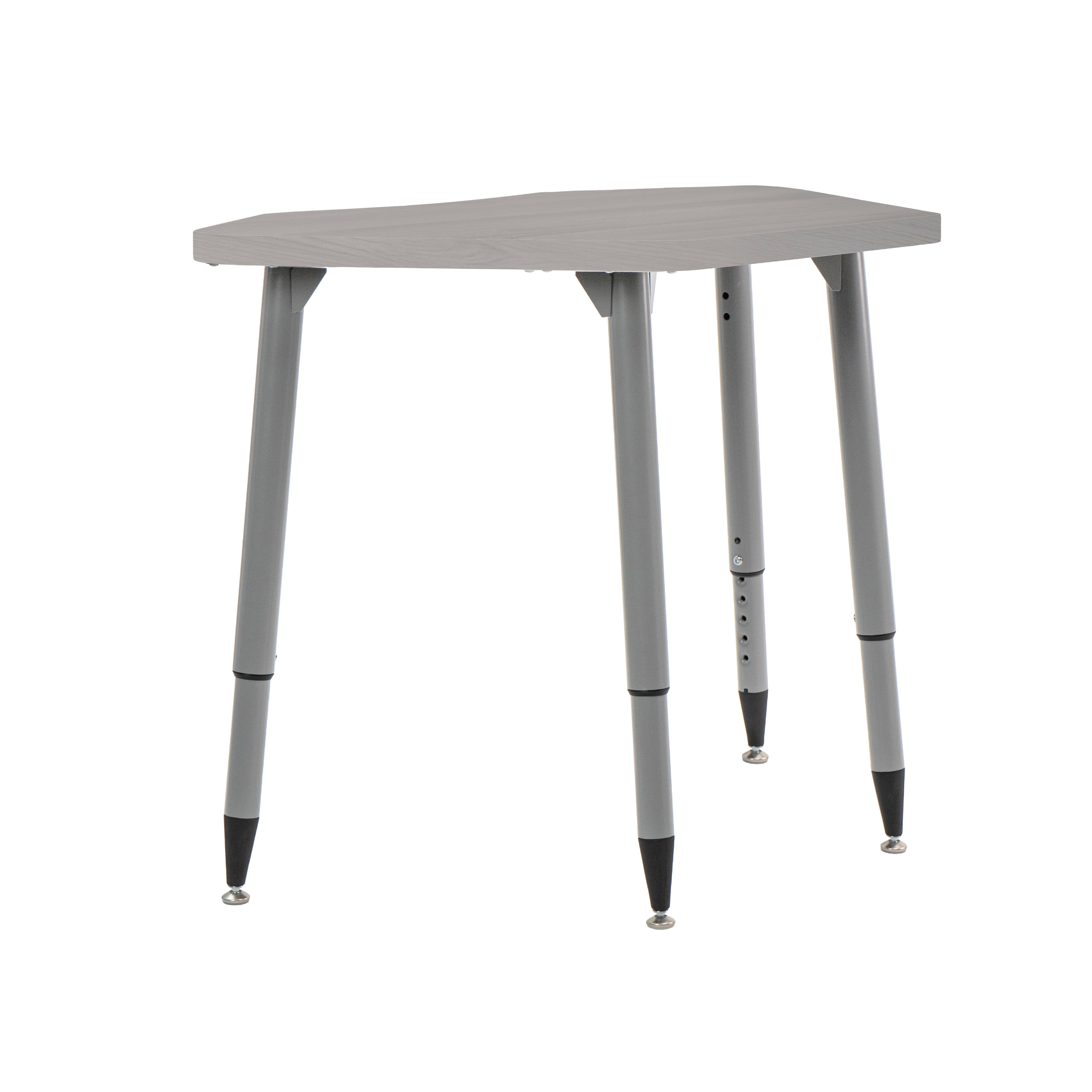 Adapte 24" x 36" Petal Woodgrain Activity Table with Adjustable Tapered Legs - Light Gray Wood/Silver