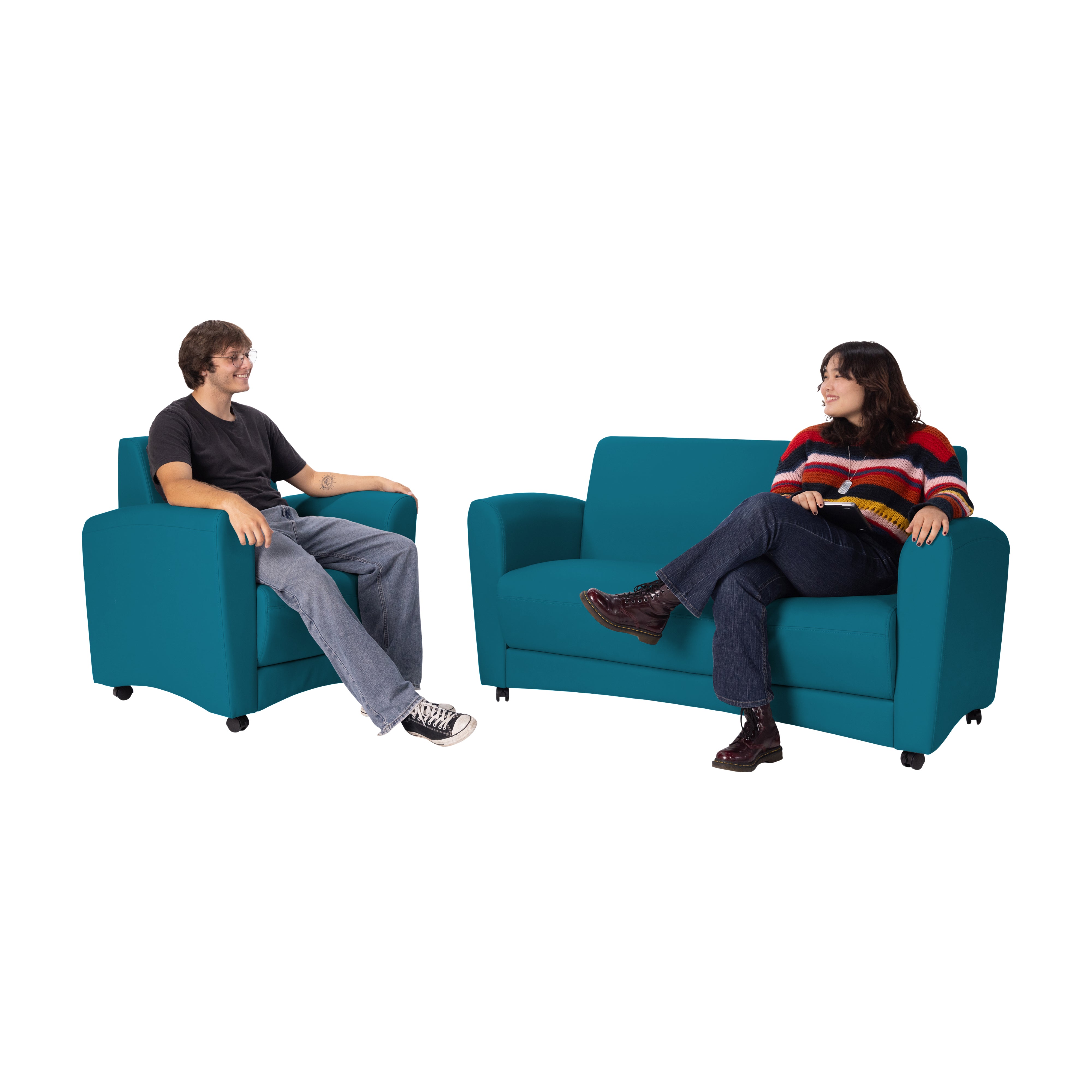 Pro Series Upholstered Mobile Common Area Chair - Teal