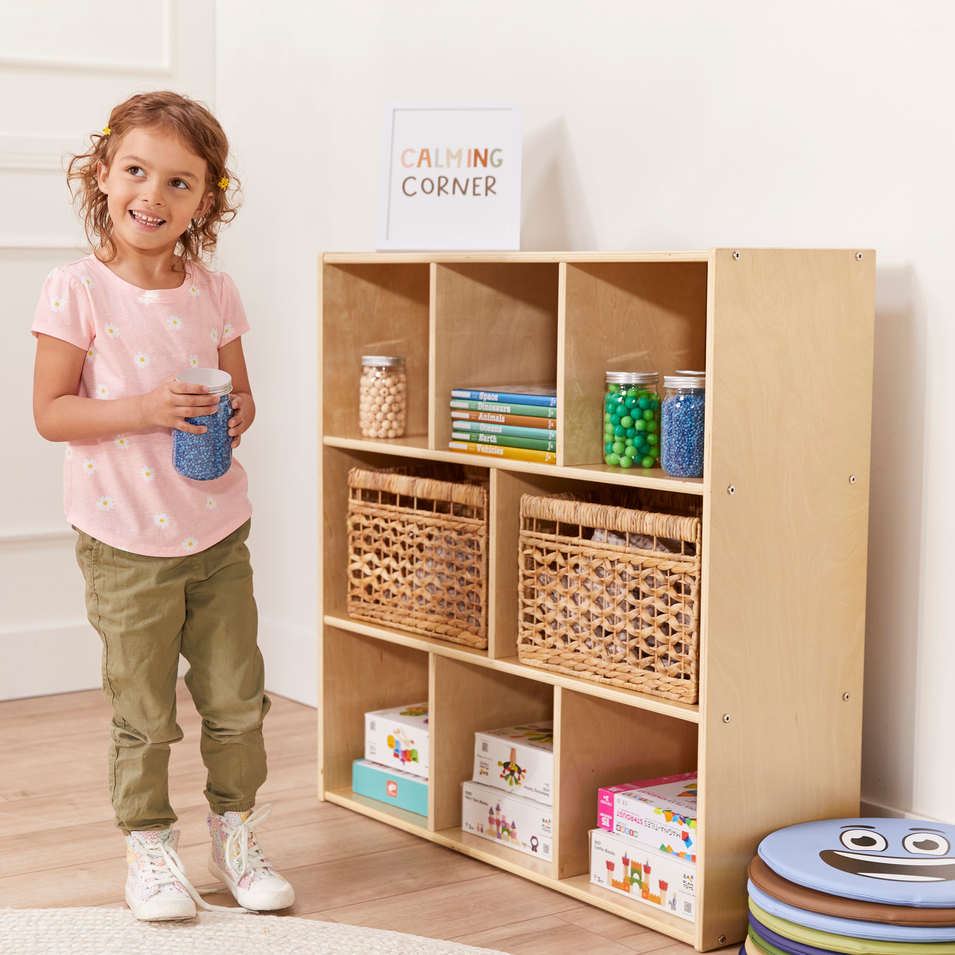 Streamline 8-Compartment Storage Cabinet 36in H - Natural
