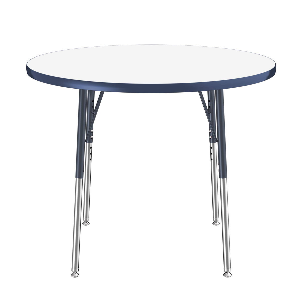 36" Round Dry-Erase Activity Table with Adjustable Standard Swivel Glide Legs - Whiteboard/Navy