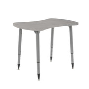 Adapte 25" x 37" Bowtie Woodgrain Activity Table with Adjustable Tapered Legs - Light Gray Wood/Silver