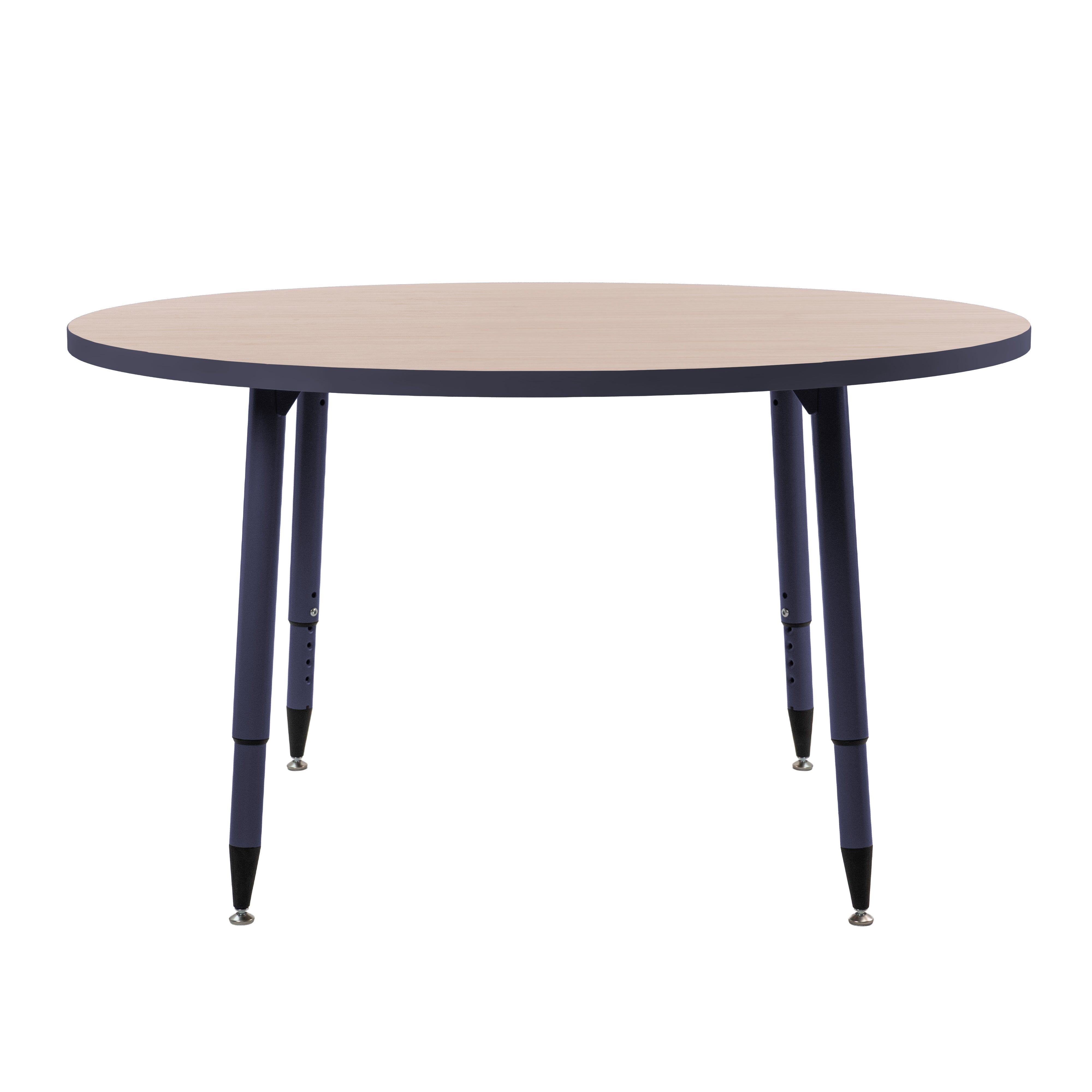 Adapte 48" Round Thermofused Activity Table with Adjustable Tapered Legs - Asian Sand/Navy