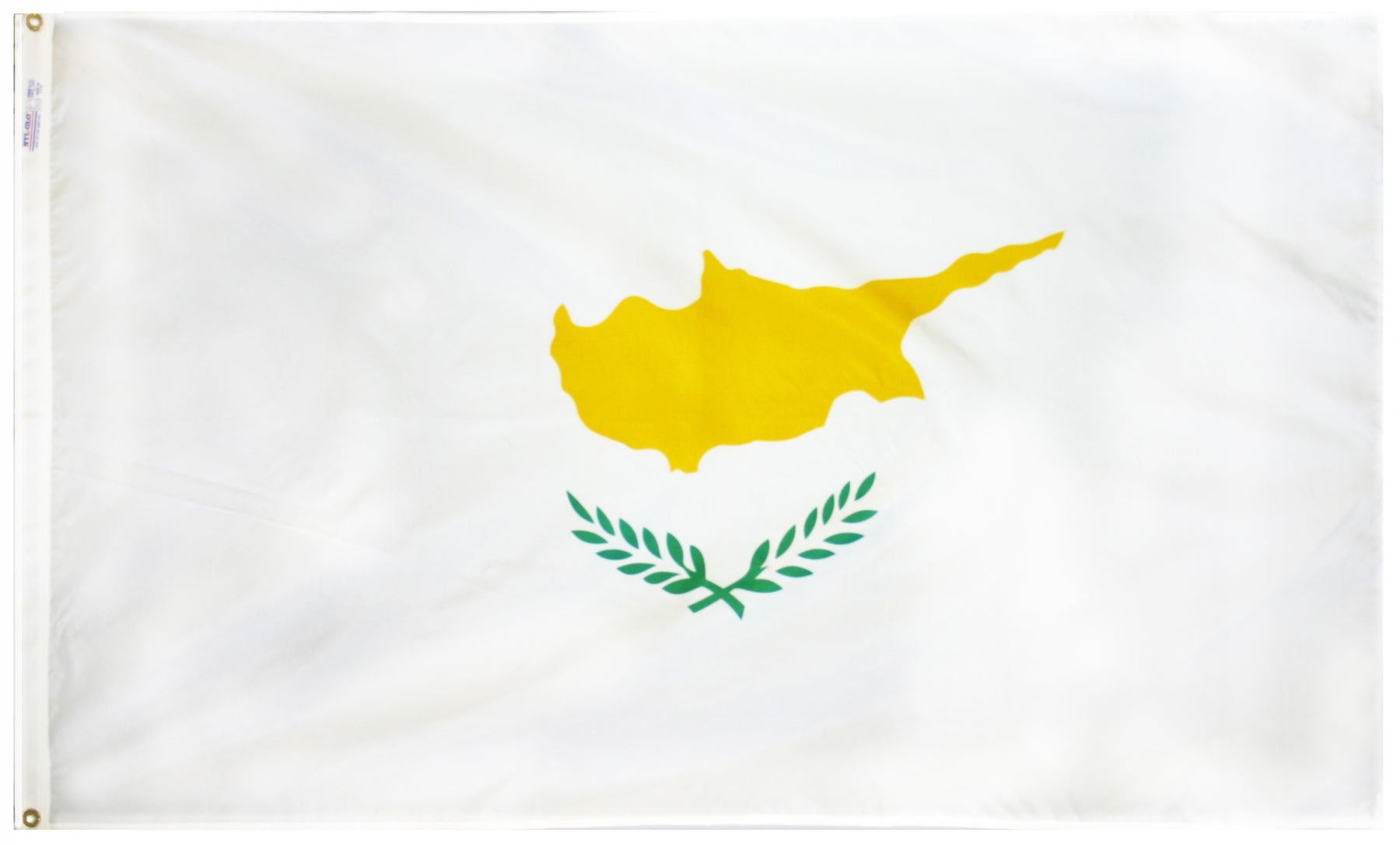 Cyprus Flag 3x5 ft. Nylon SolarGuard Nyl-Glo 100% Made in USA to Official United Nations Design Specifications.