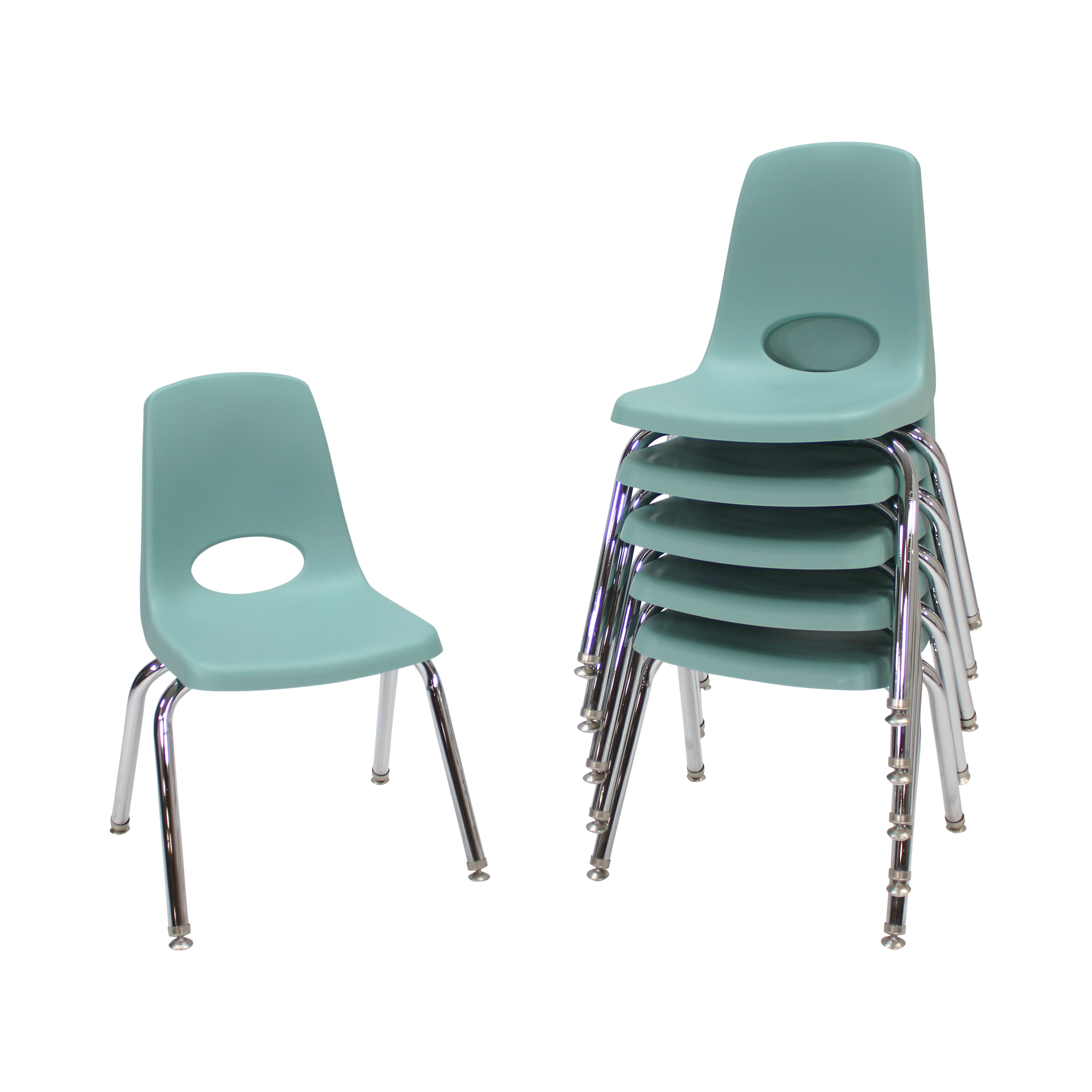 14" Stack Chair with Swivel Glides - Seafoam