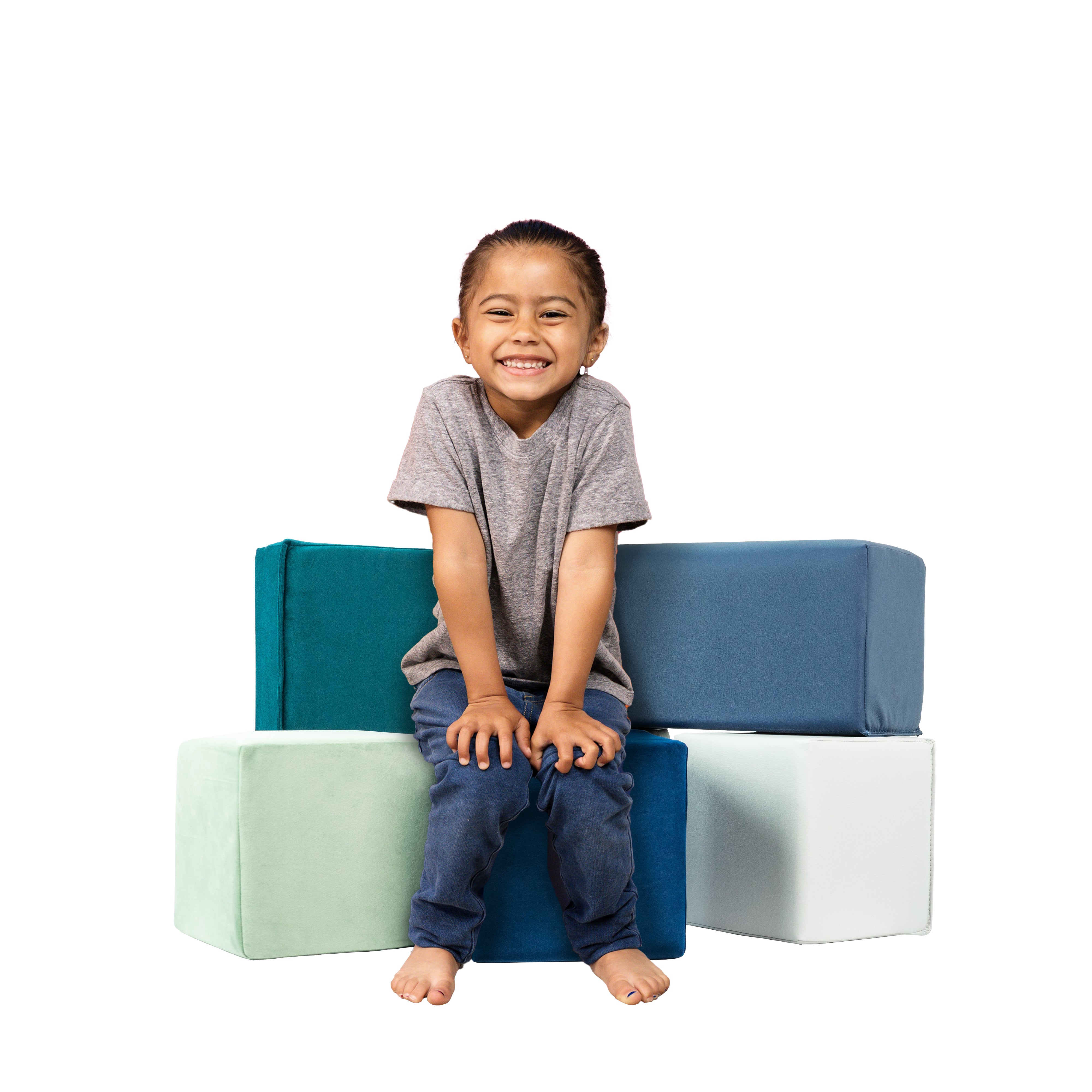 SoftScape Two-Texture Big Block Set, 6-Piece - Ocean