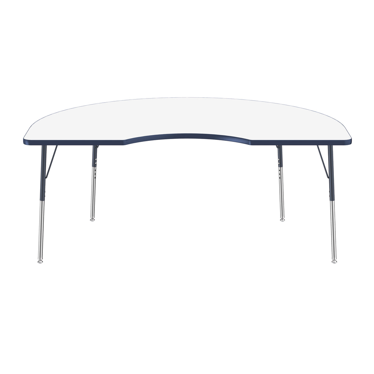 48" x 72" Kidney Dry-Erase Activity Table with Adjustable Standard Swivel Glide Legs - Whiteboard/Navy