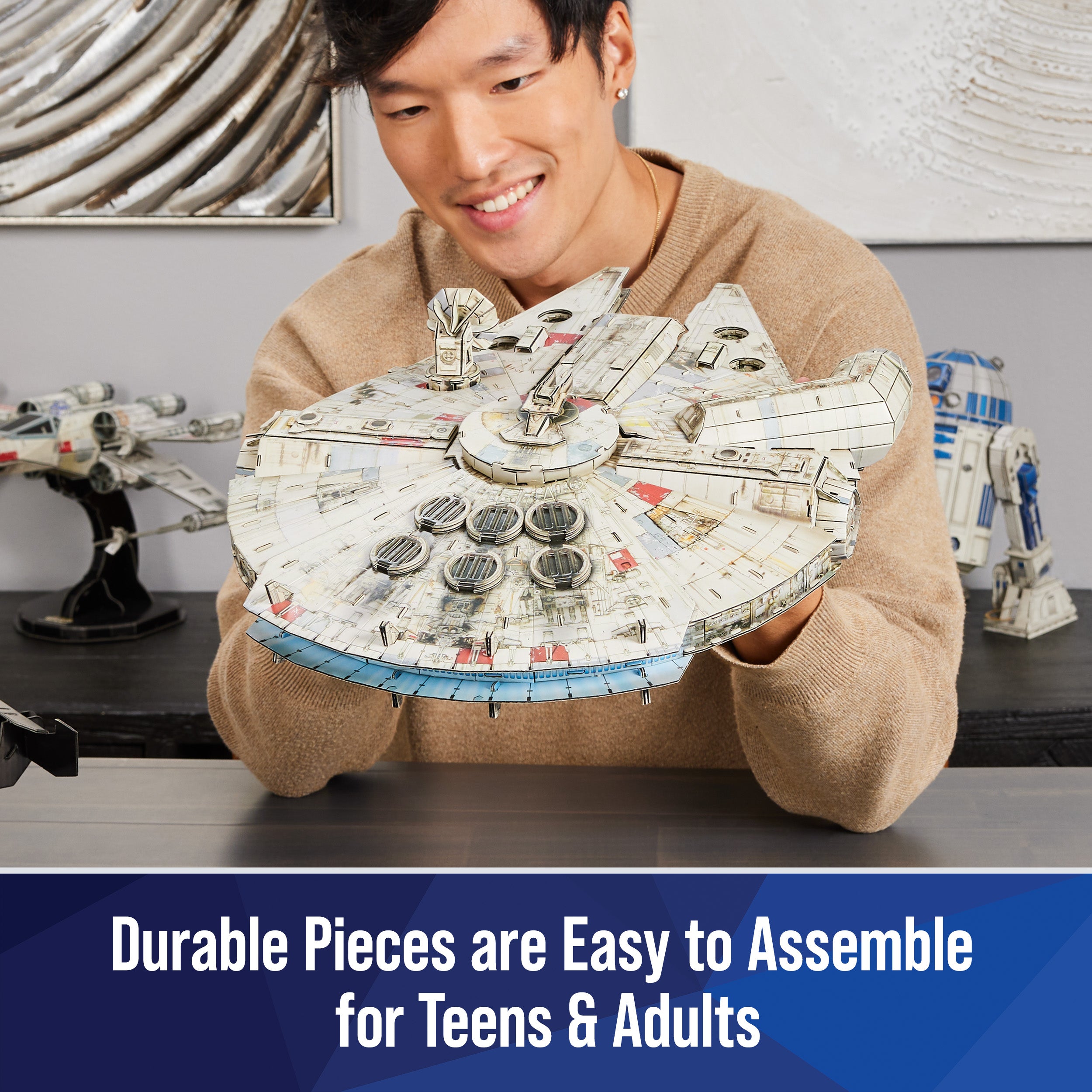 4D Build Star Wars Millennium Falcon 3D Model Kit, Star Wars Gifts, Toys Desk Decor for Fans & Collectors, Adults & Teens 12+