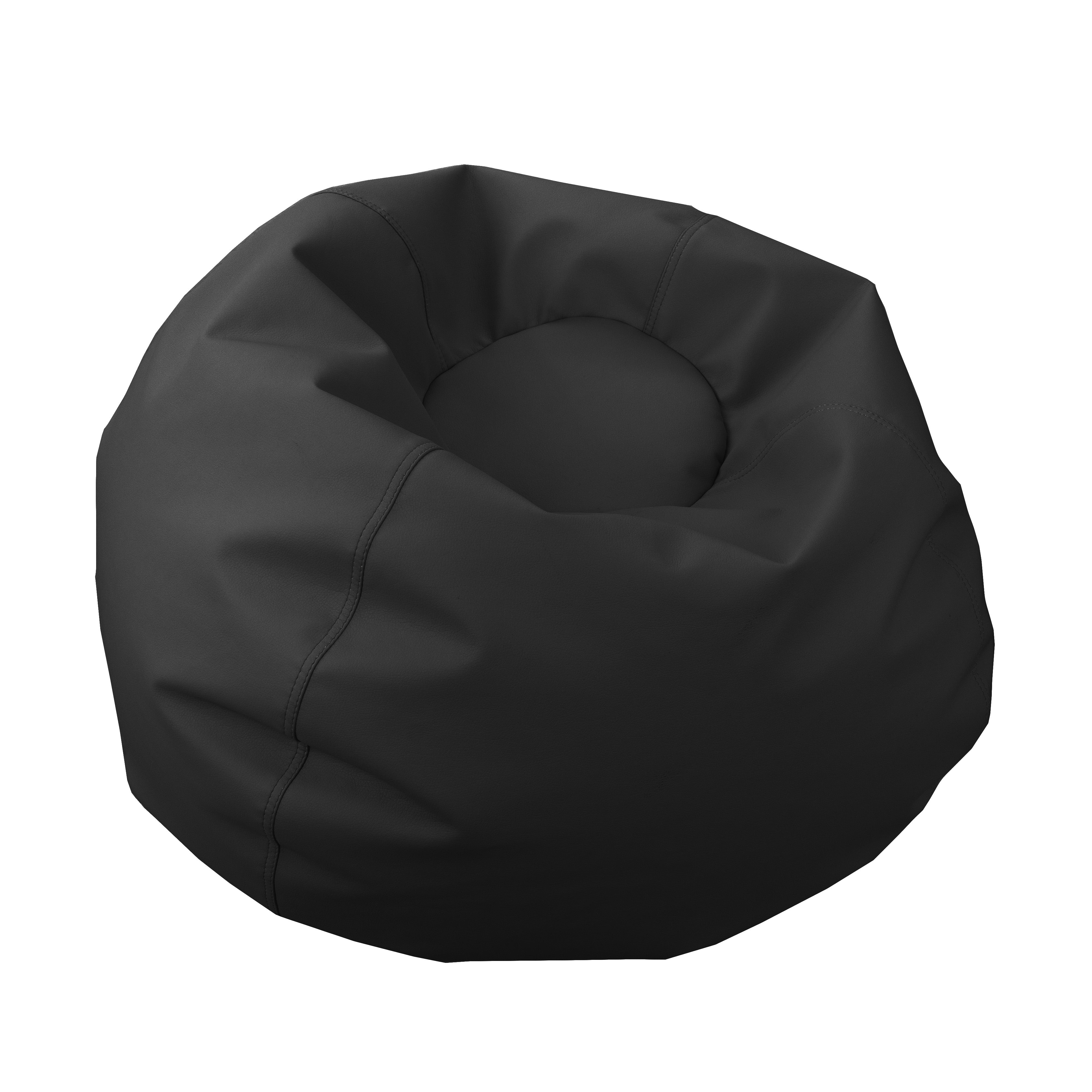30" Round Vinyl Bean Bag - Onyx