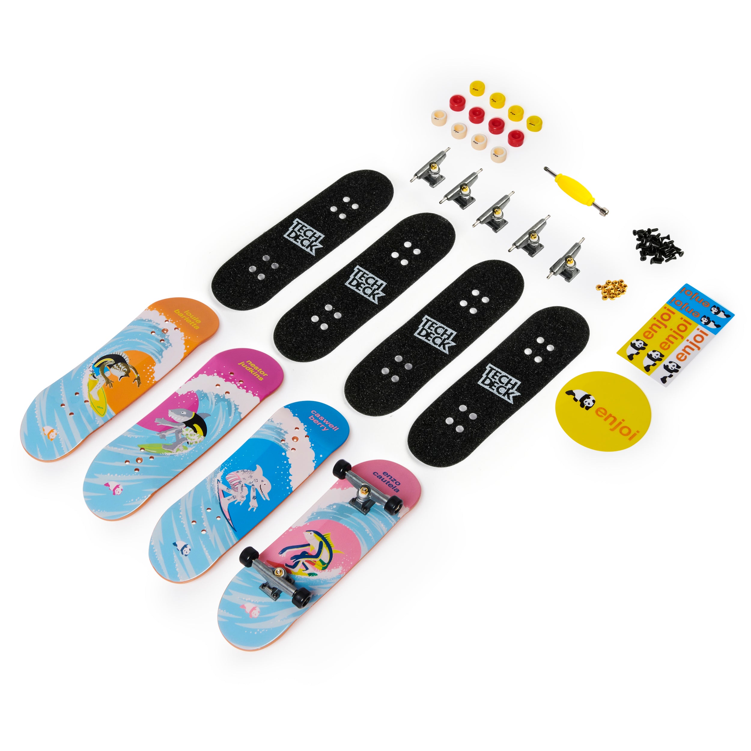 Tech Deck, Ultra DLX Fingerboard 4-Pack, Collectible and Customizable Mini Skateboards Styles May Vary