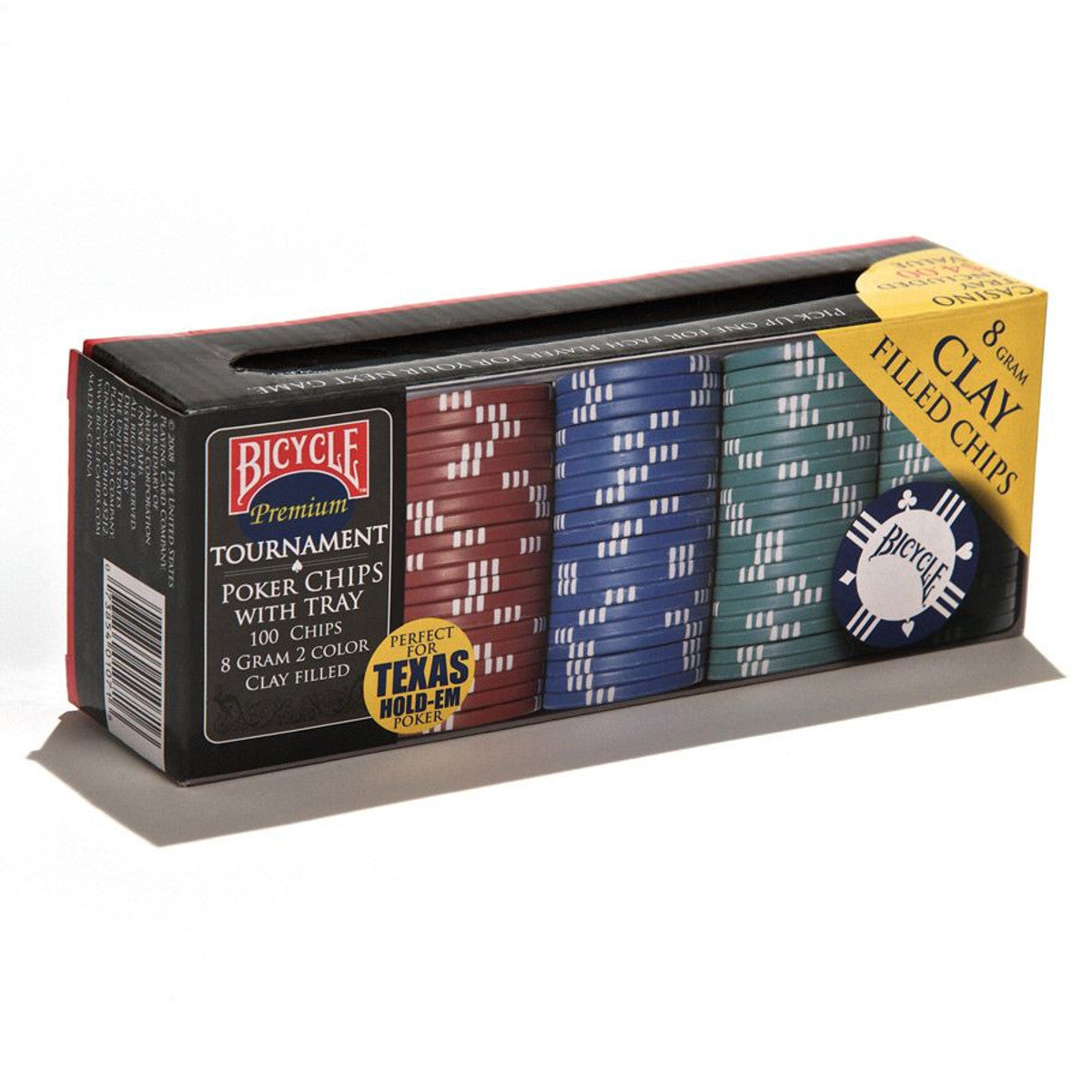 Bicycle: Poker Chips: 8 Gram Clay with Tray (100)