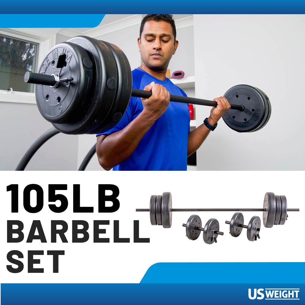 100Lb Weight Set Dumbbells + Full Size Bar
