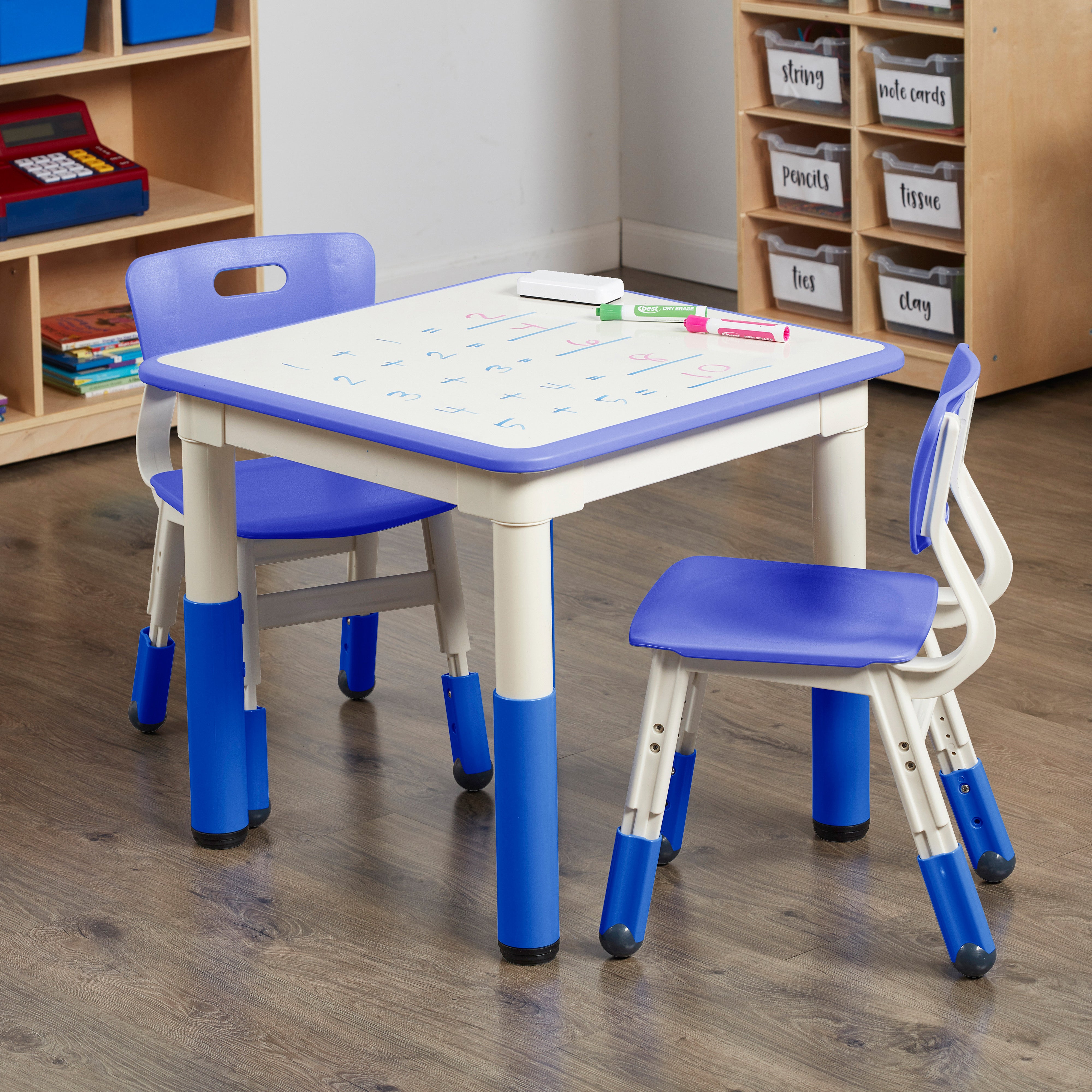 Adjustable Height Plastic Chairs 2-Pack - Blue