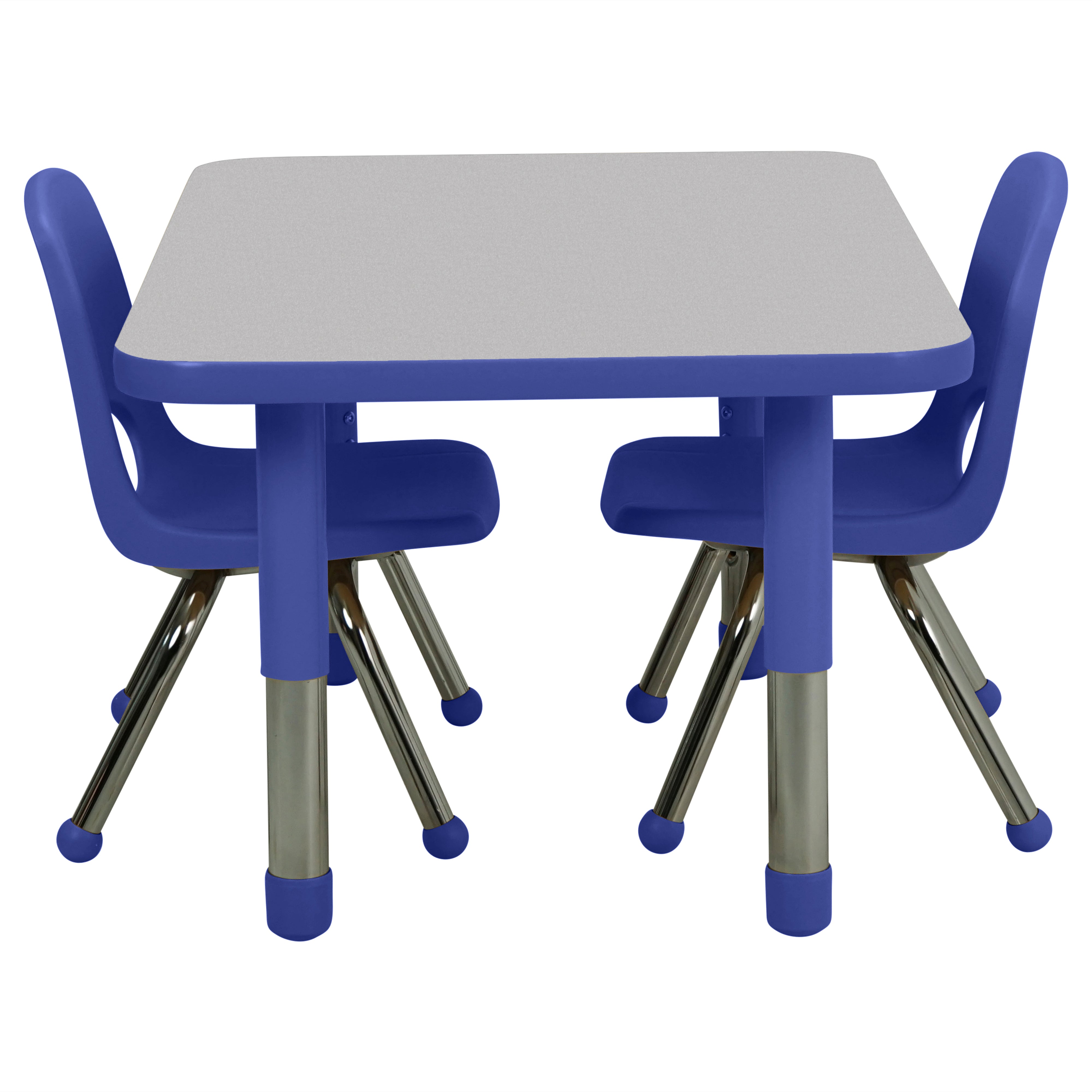 24" x 36" Rectangle T-Molding Activity Table with Adjustable Tiny Tot Legs - Gray/Blue