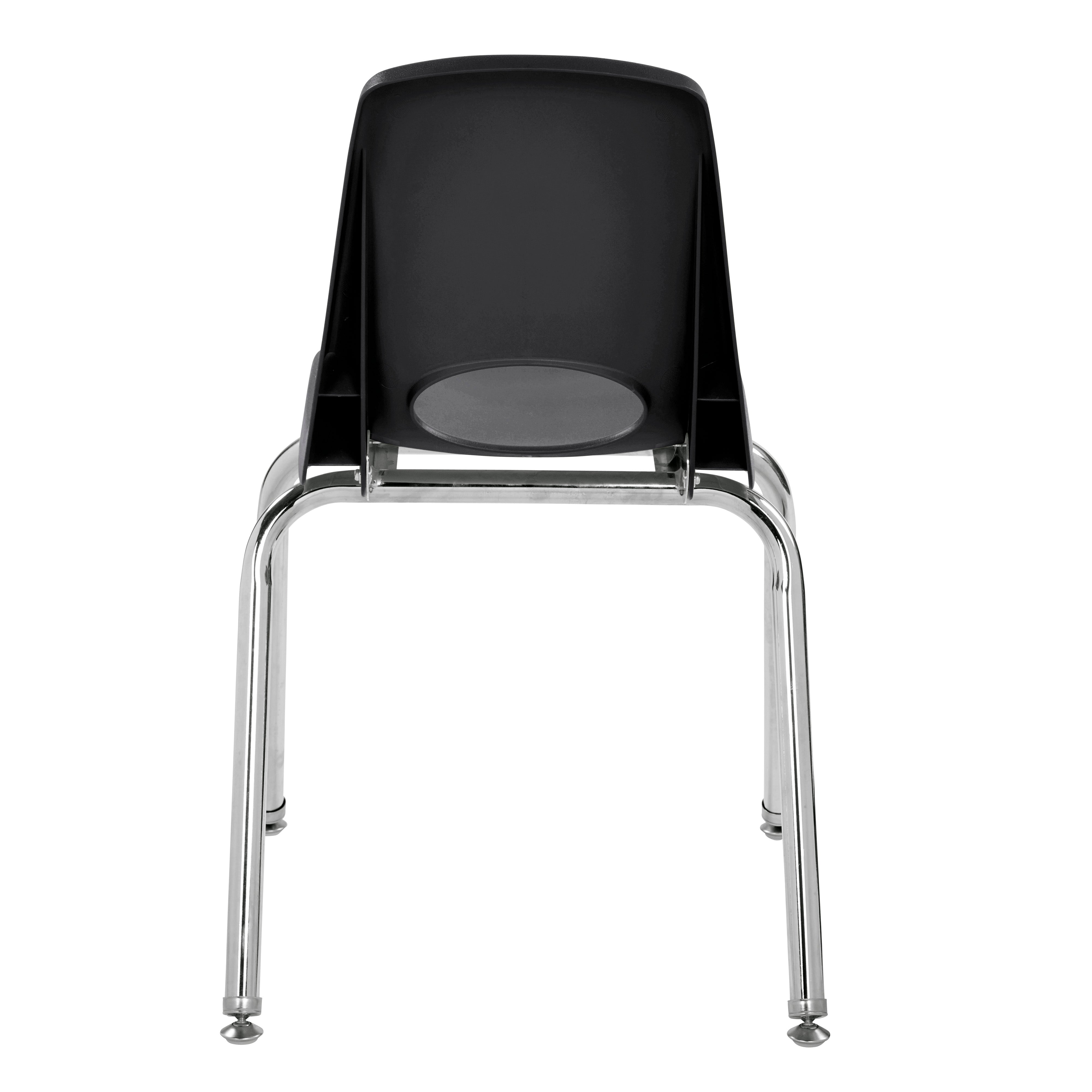 16" Stack Chair with Swivel Glides - Black