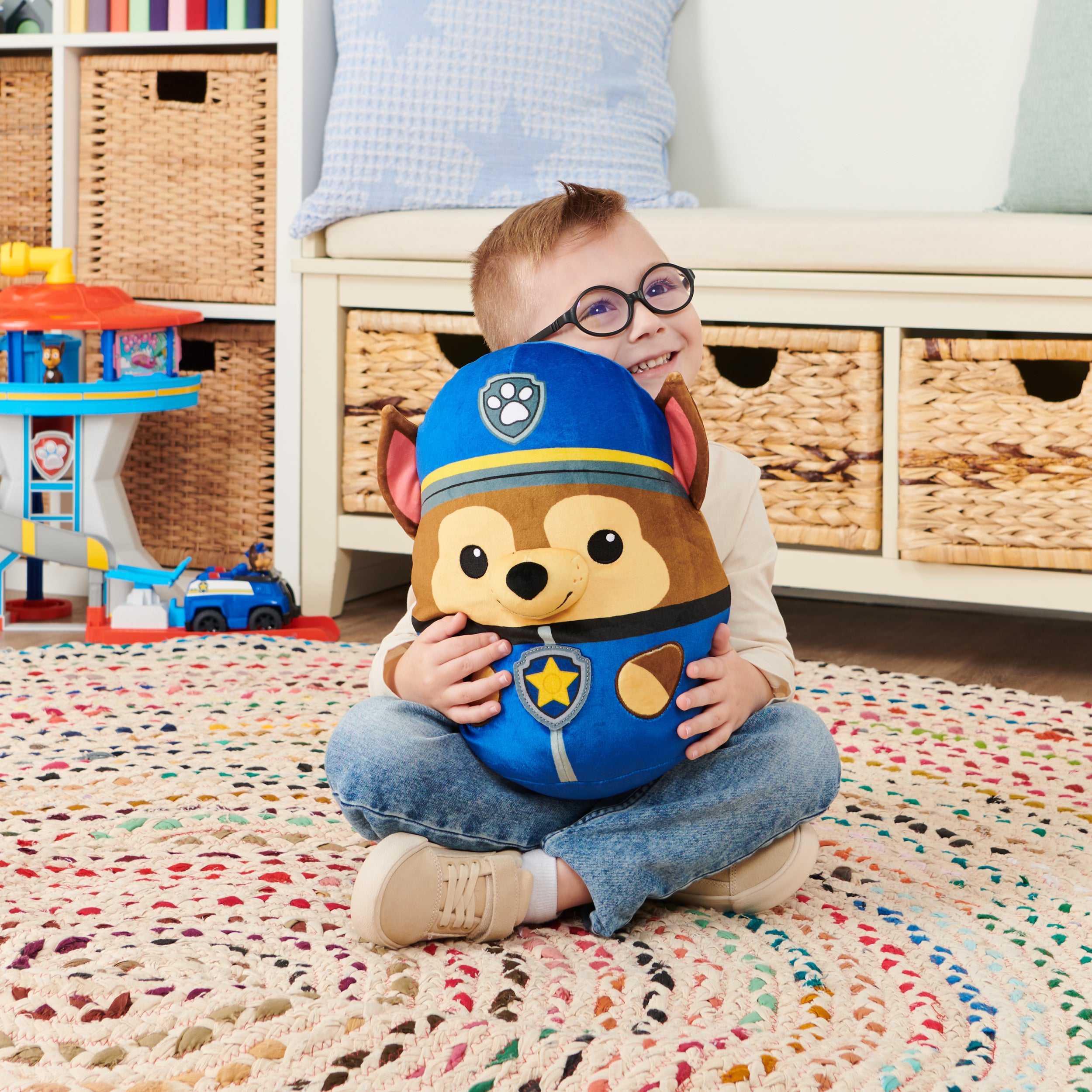 PAW Patrol Chase Squish Plush, Official Toy from the Hit Cartoon, Squishy Stuffed Animal for Ages 1 and Up, 12”