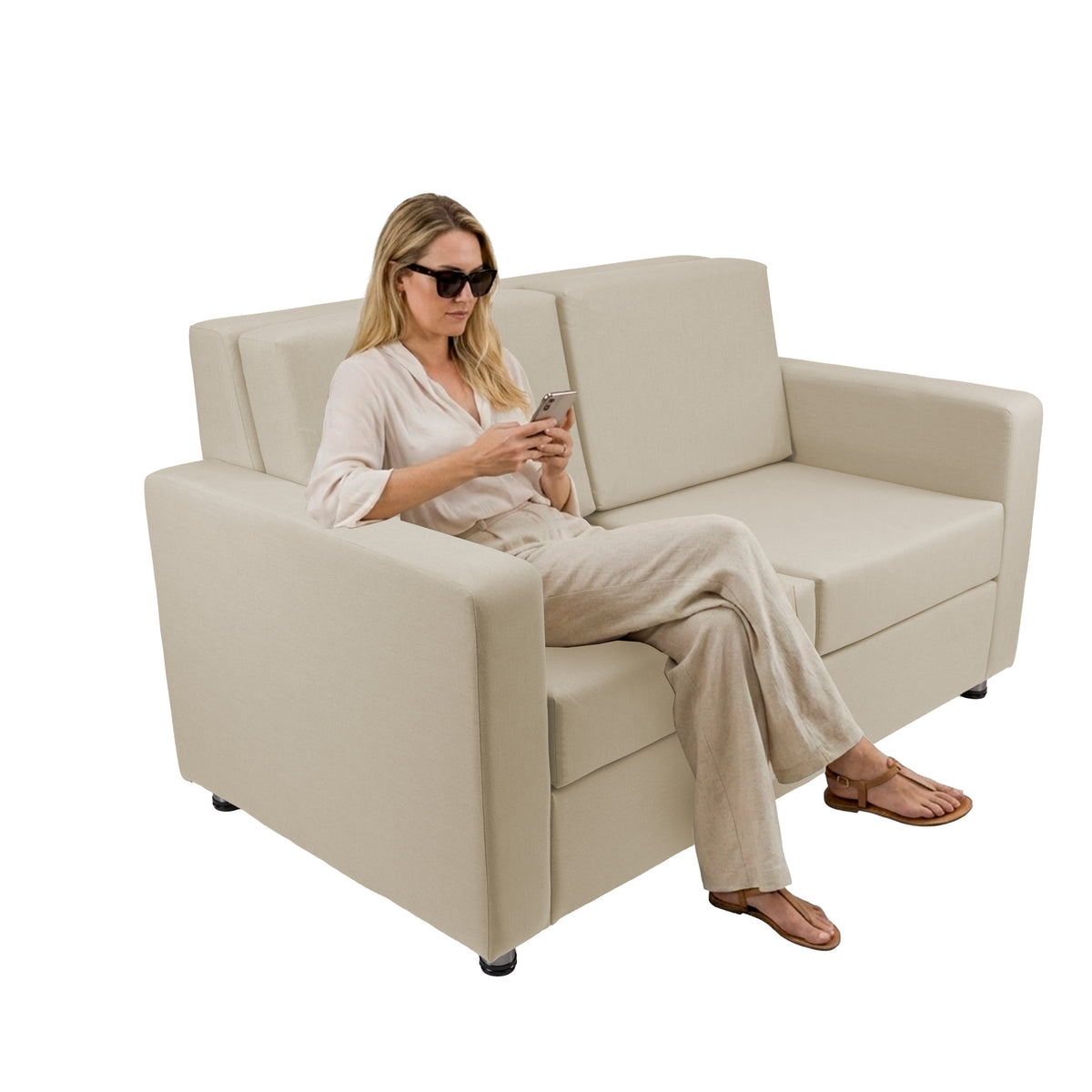 Outdoor Sofa with Sunbrella - Spectrum Sand