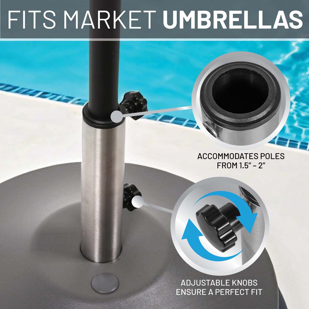 80 lb Free Standing Umbrella Base (Grey)