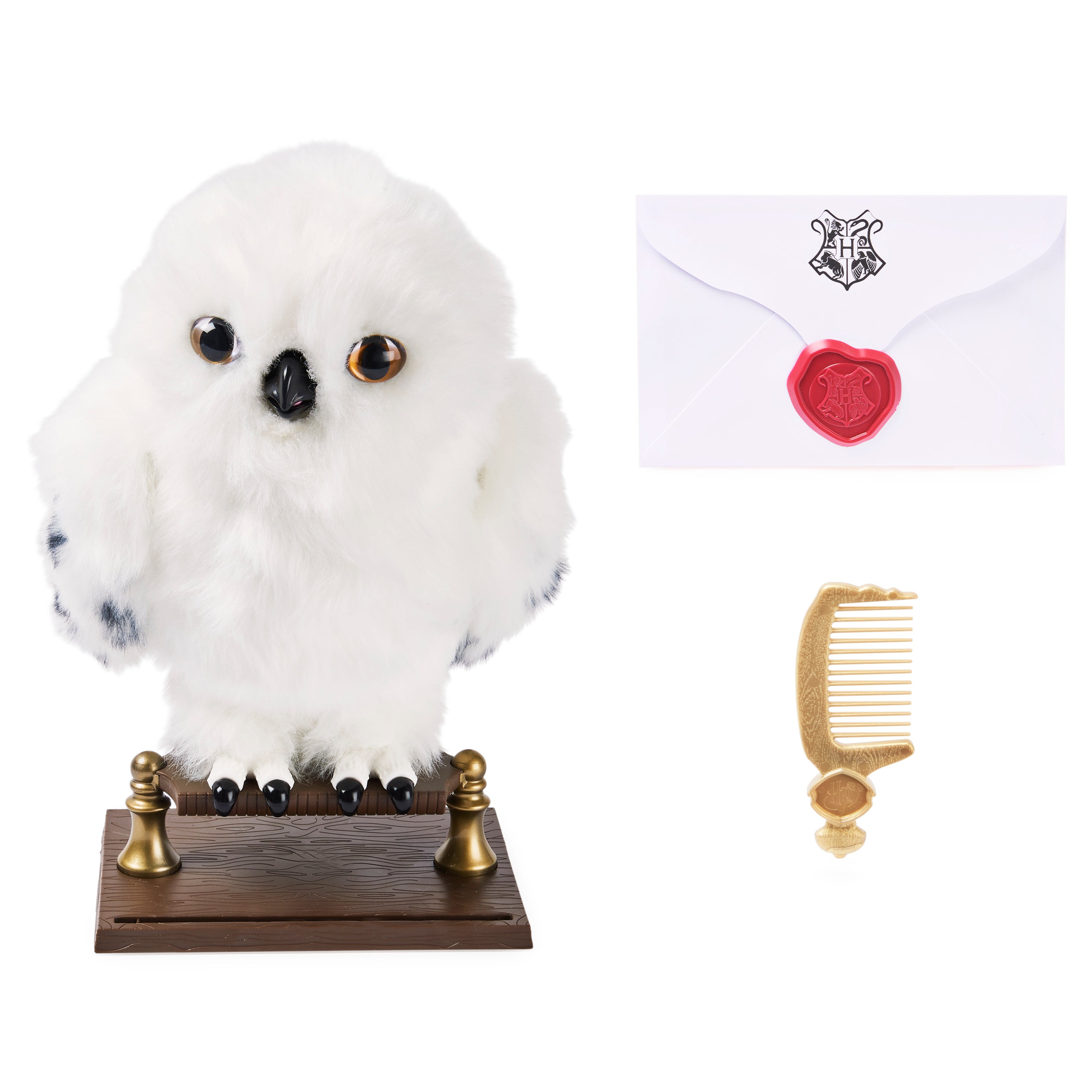 Wizarding World Harry Potter, Enchanting Hedwig Interactive Owl with Over 15 Sounds and Movements and Hogwarts Envelope, Kids Toys for Ages 5 and up