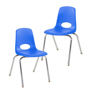 18" Stack Chair with Swivel Glides - Blue