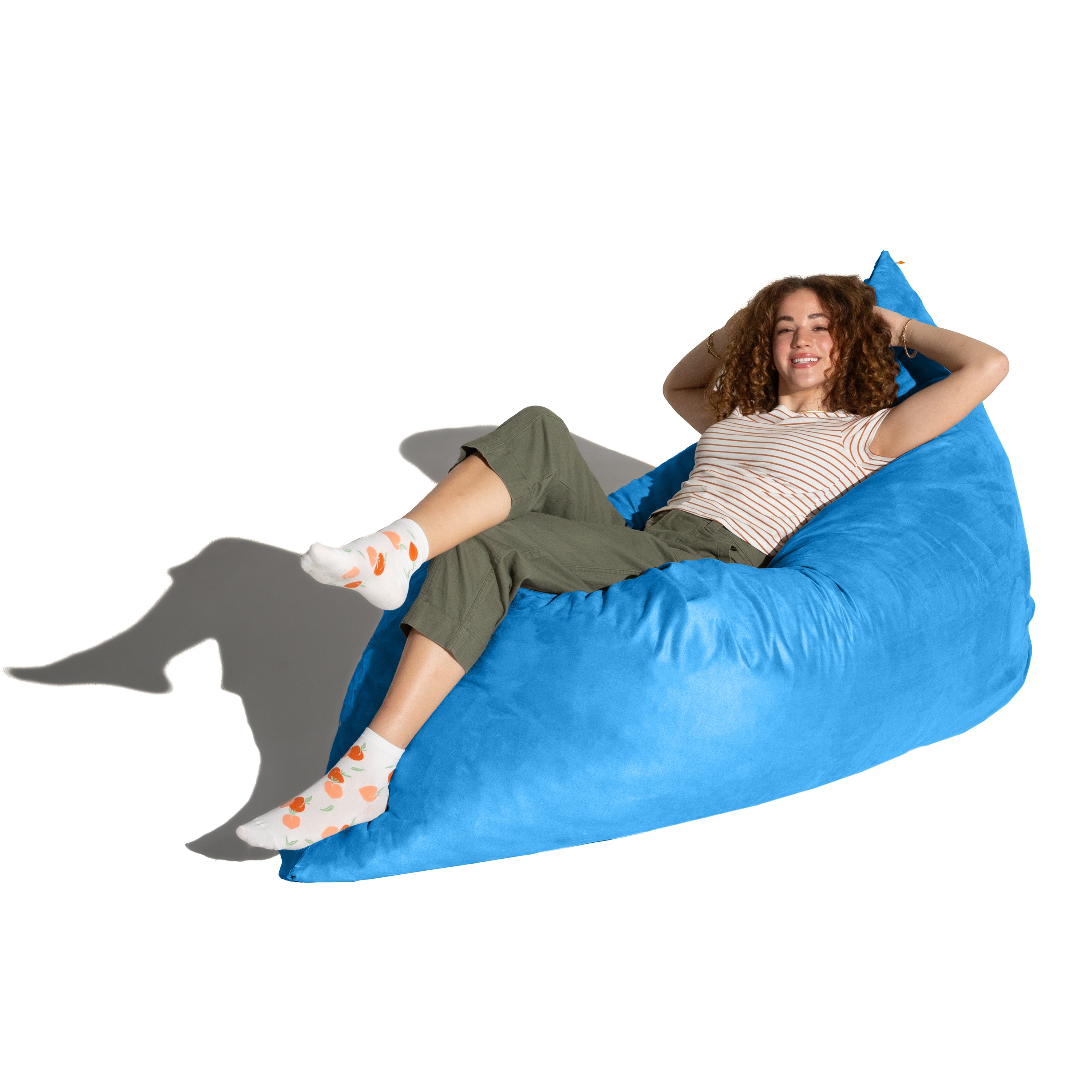 Jaxx Pillow Saxx 5.5-Foot - Huge Bean Bag Floor Pillow and Lounger, Blueberry