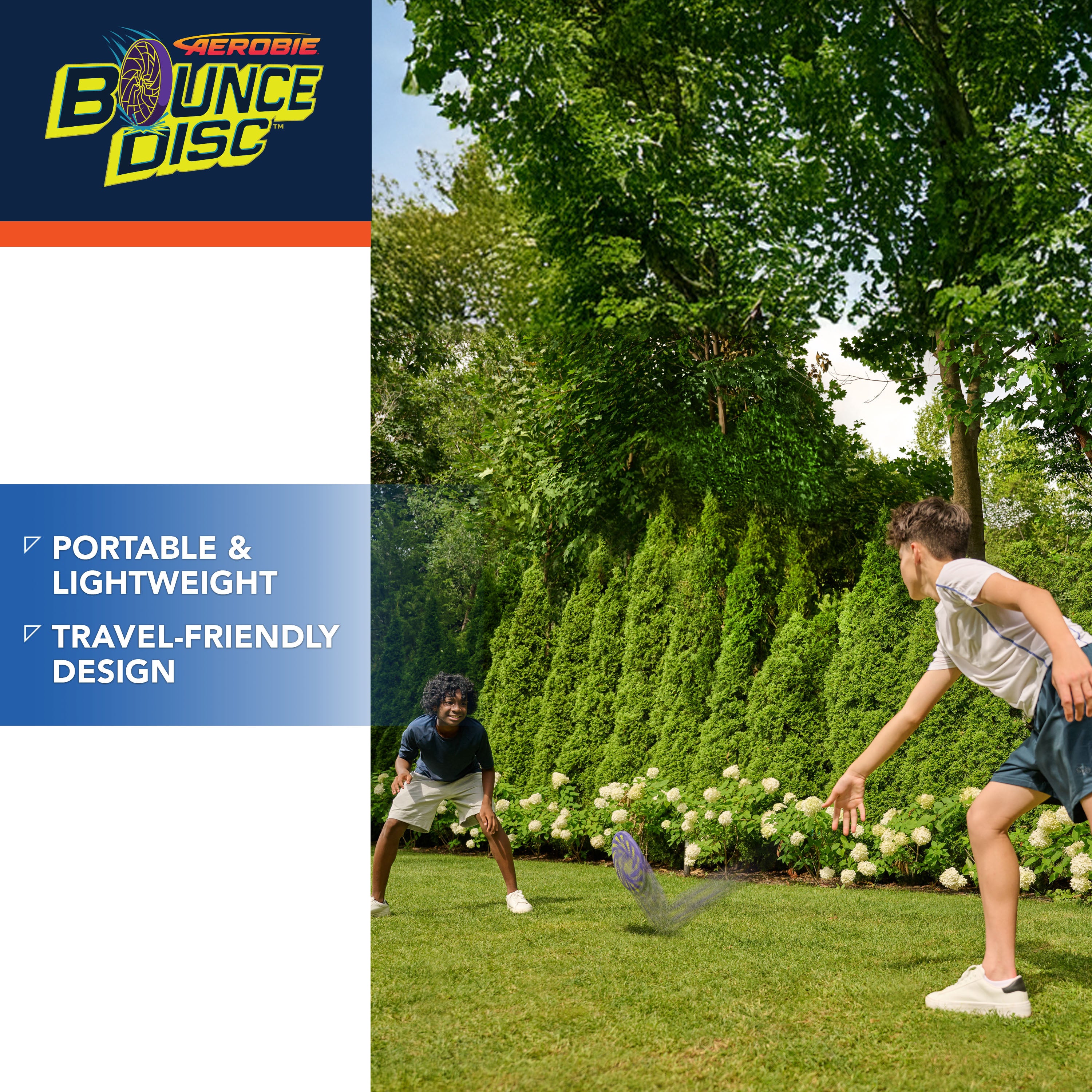 Aerobie Bounce Disc, Throwing Disc Toy for Kids, Backyard Toys & Outdoor Games for Adults & Family, Ages  5 & Up