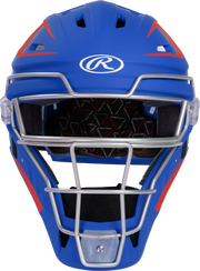 Rawlings Velo 2.0 Matte Junior Catchers Helmet - Royal/Scarlet