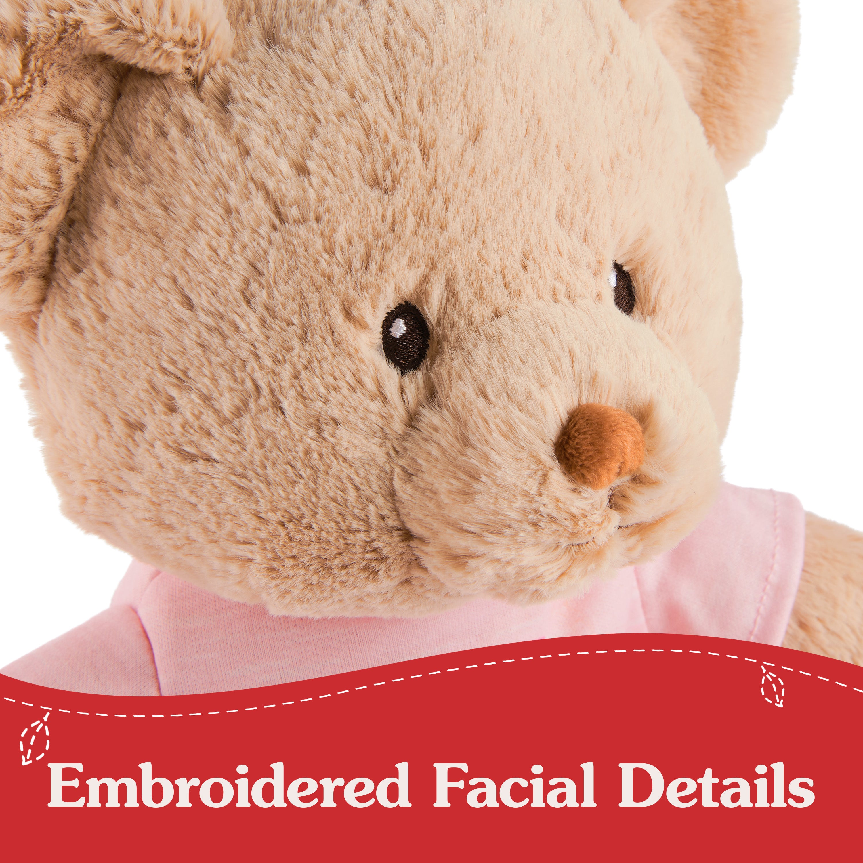 GUND “It's a Girl” Sustainable Message Bear with Pink T-Shirt, Teddy Bear Made from 100% Recycled Materials for Ages 1 and Up, Tan, 12”