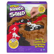 Kinetic Sand, Dino Dig Playset with 10 Hidden Dinosaur Bones, Play Sand Sensory Toys for Kids Aged 6 and up