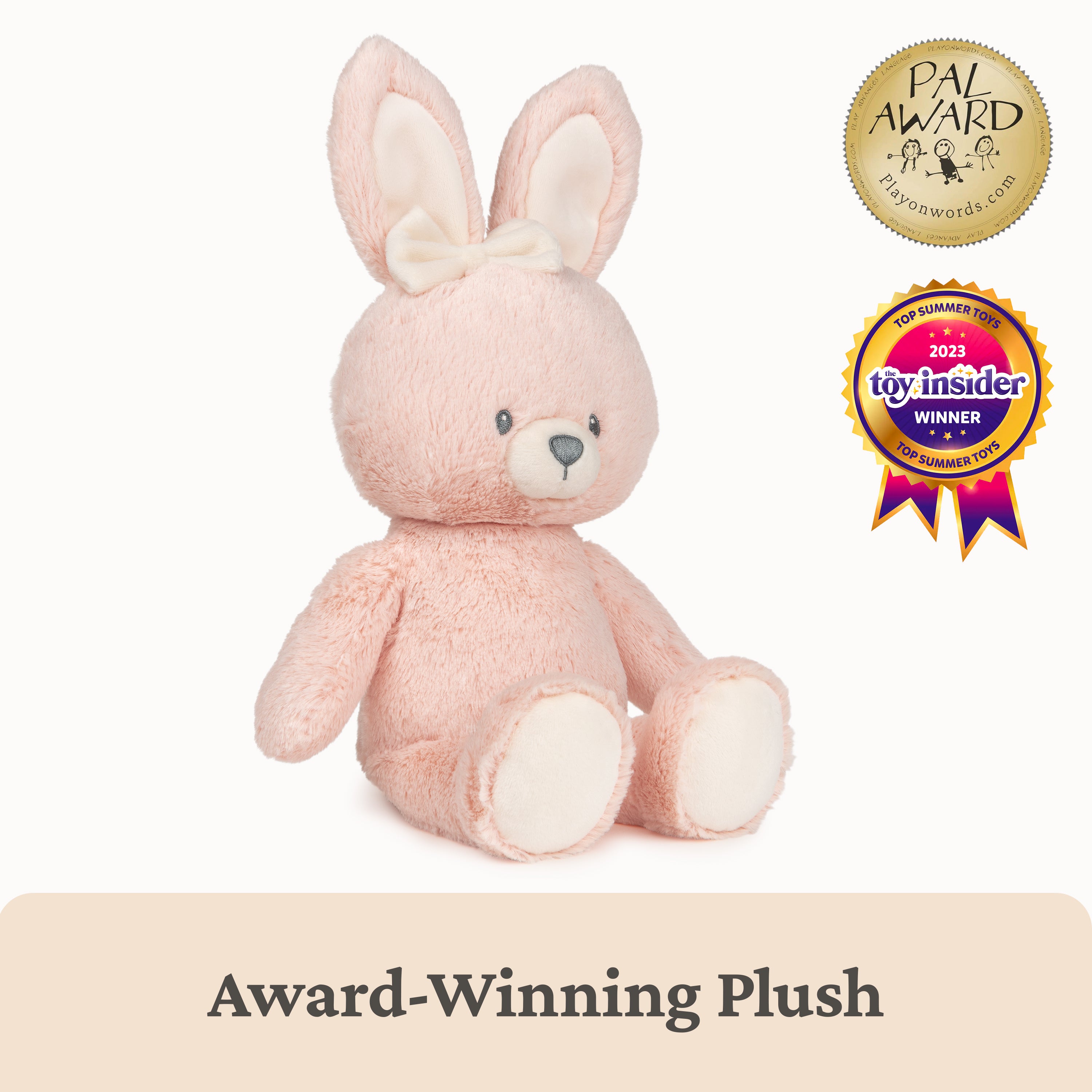 Baby GUND Sustainable Bunny Plush, Stuffed Animal Made from Recycled Materials, Gift for Babies and Newborns, Pink/Cream, 13”