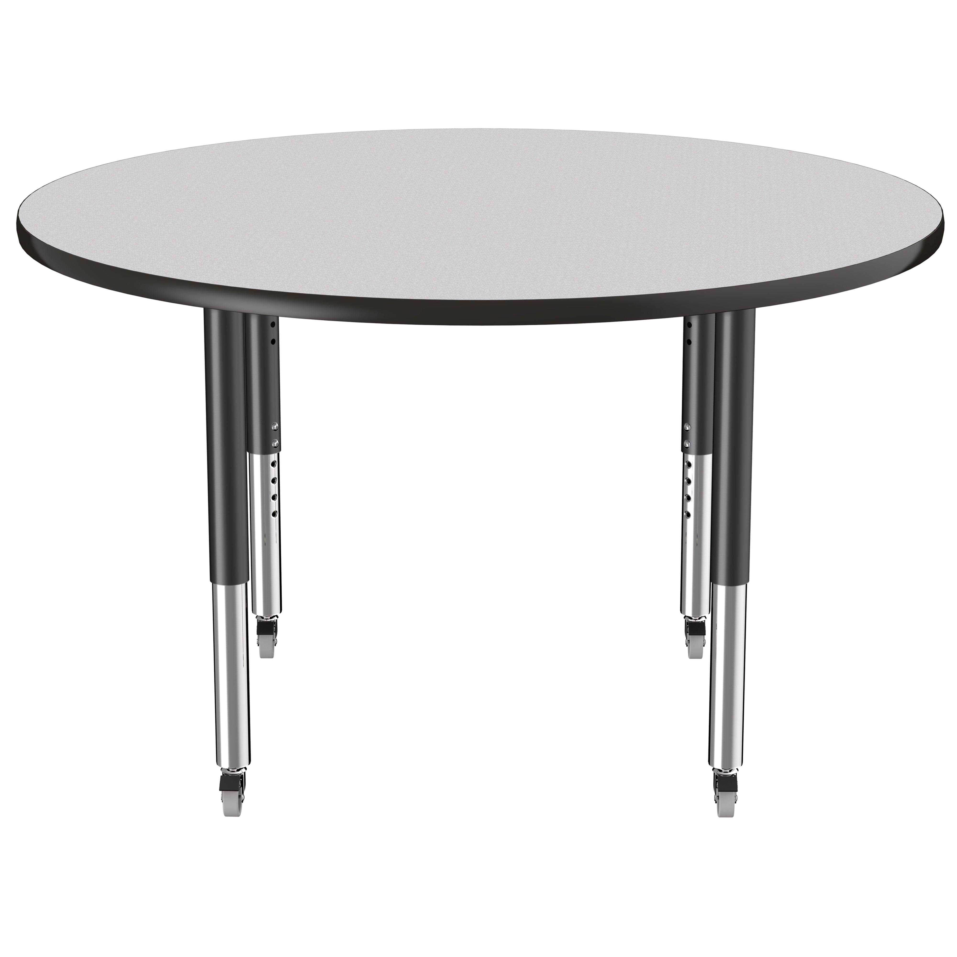 48" Round Thermofused Activity Table with Adjustable Super Legs - Gray/Black