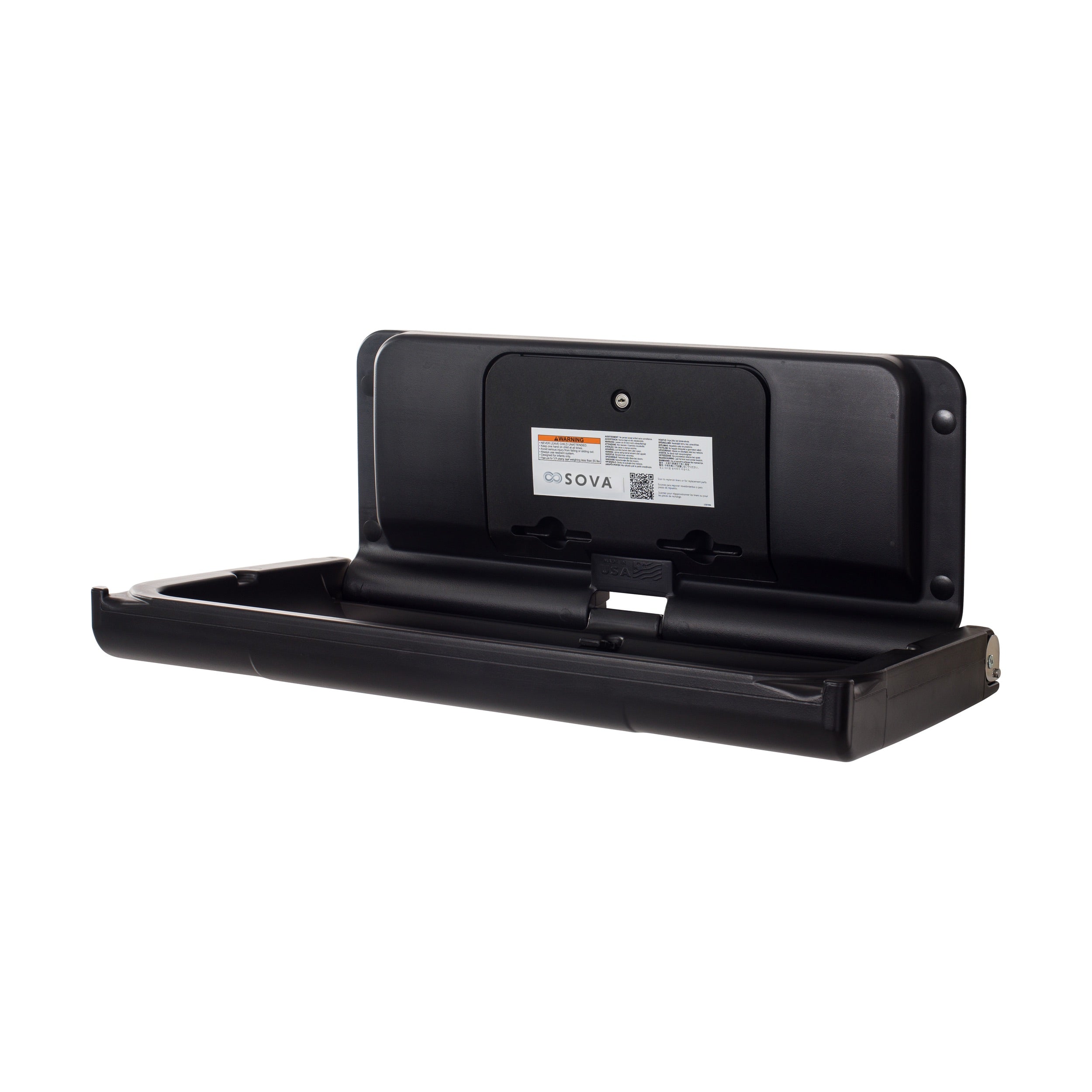 Span Horizontal Baby Changing Station w/ EZ Mount™ Backer Plate - Black