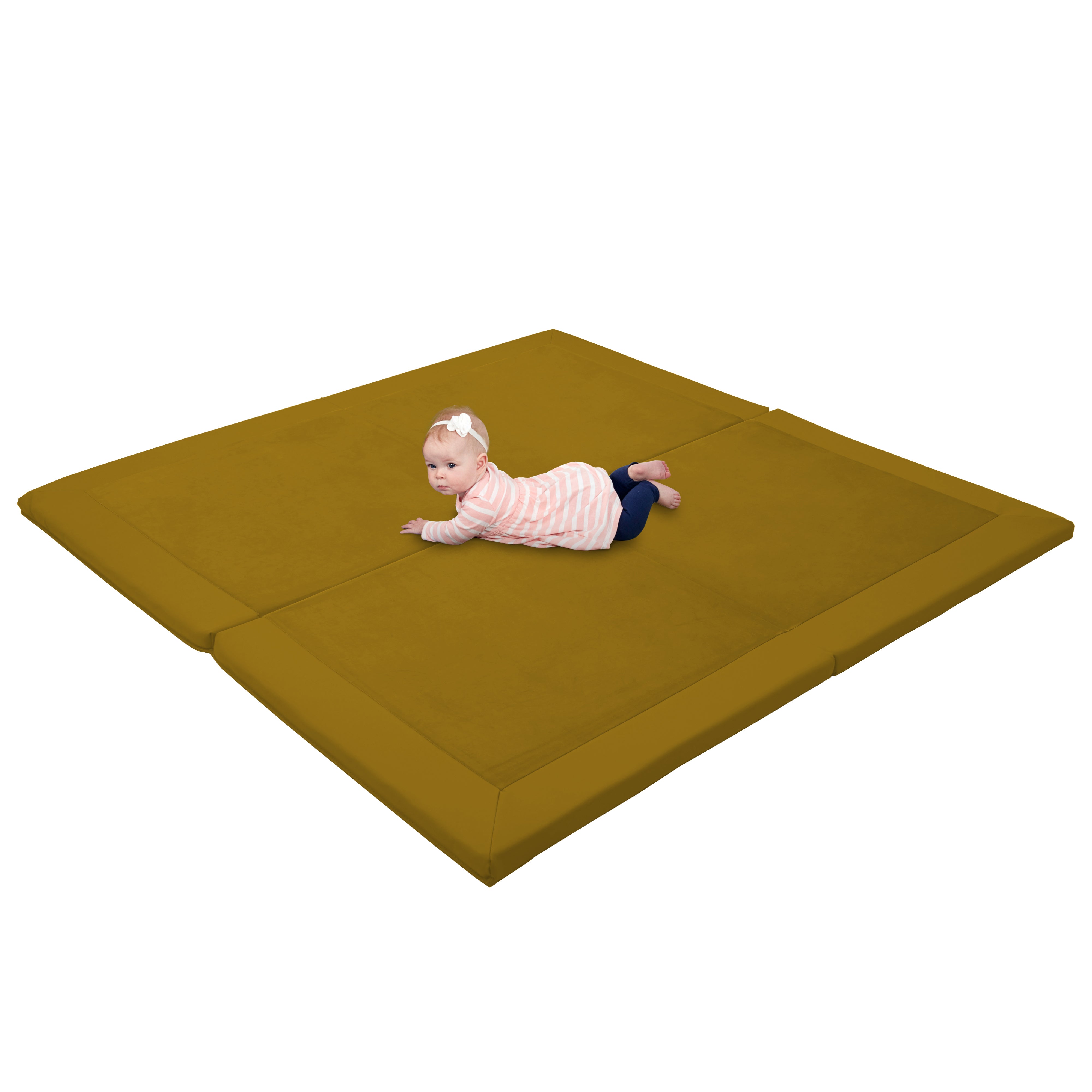 SoftScape Two-Texture Space Saver 4-Fold Toddler Activity Mat - Dijon
